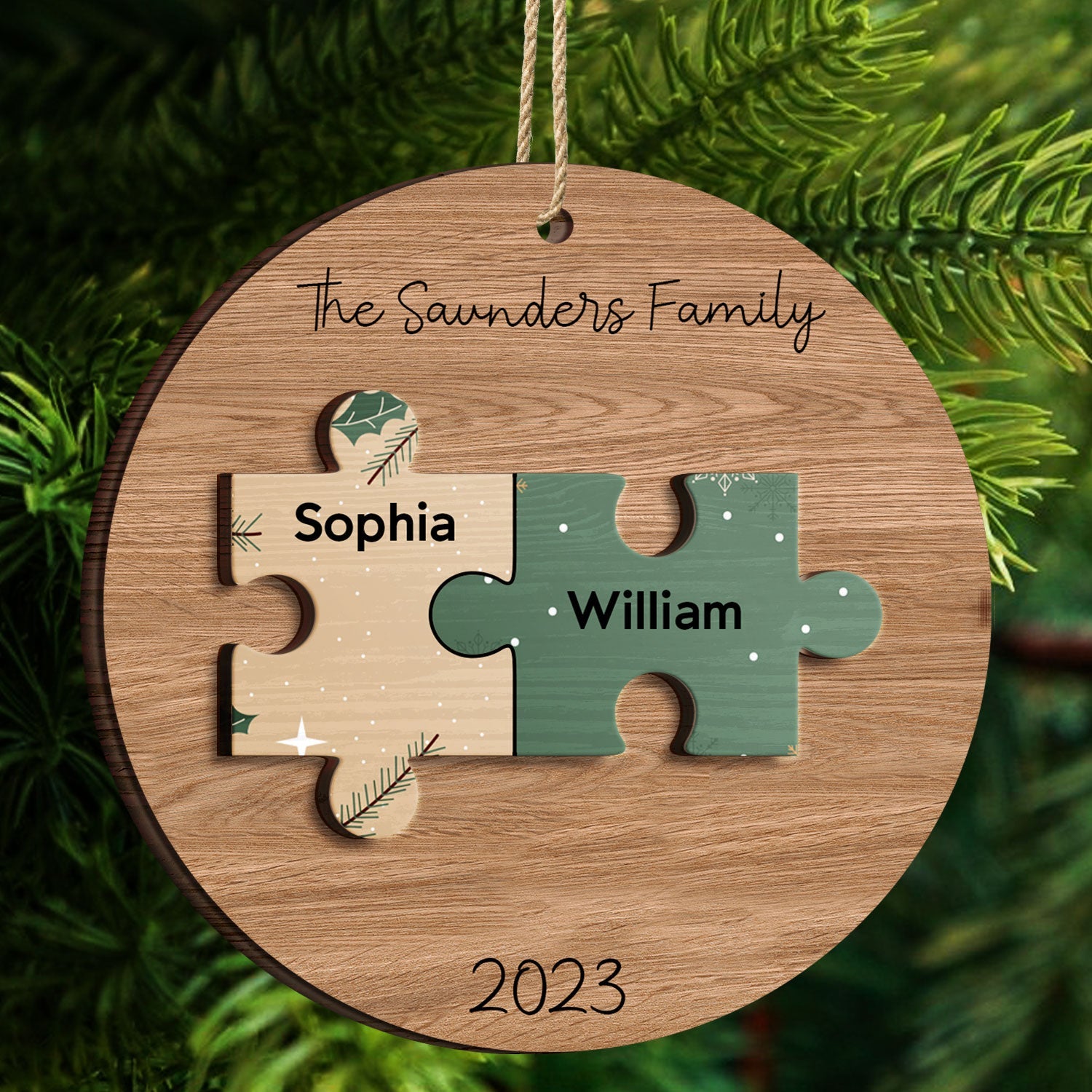 Family Puzzle - Christmas Gift For Family - Personalized 2-Layered Wooden Ornament ORNA1210