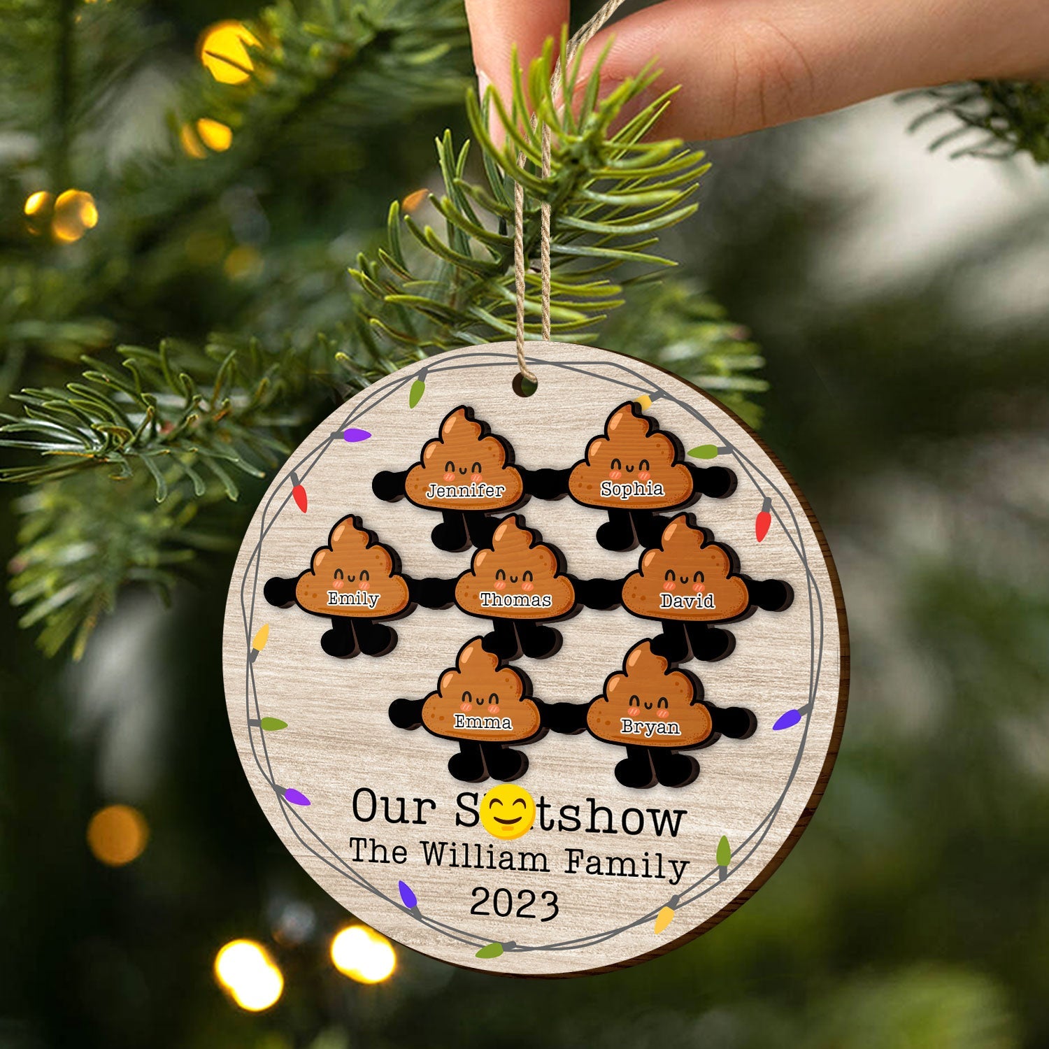 Our Family - Funny Gift For Family - Personalized 2-Layered Wooden Ornament ORNA1210