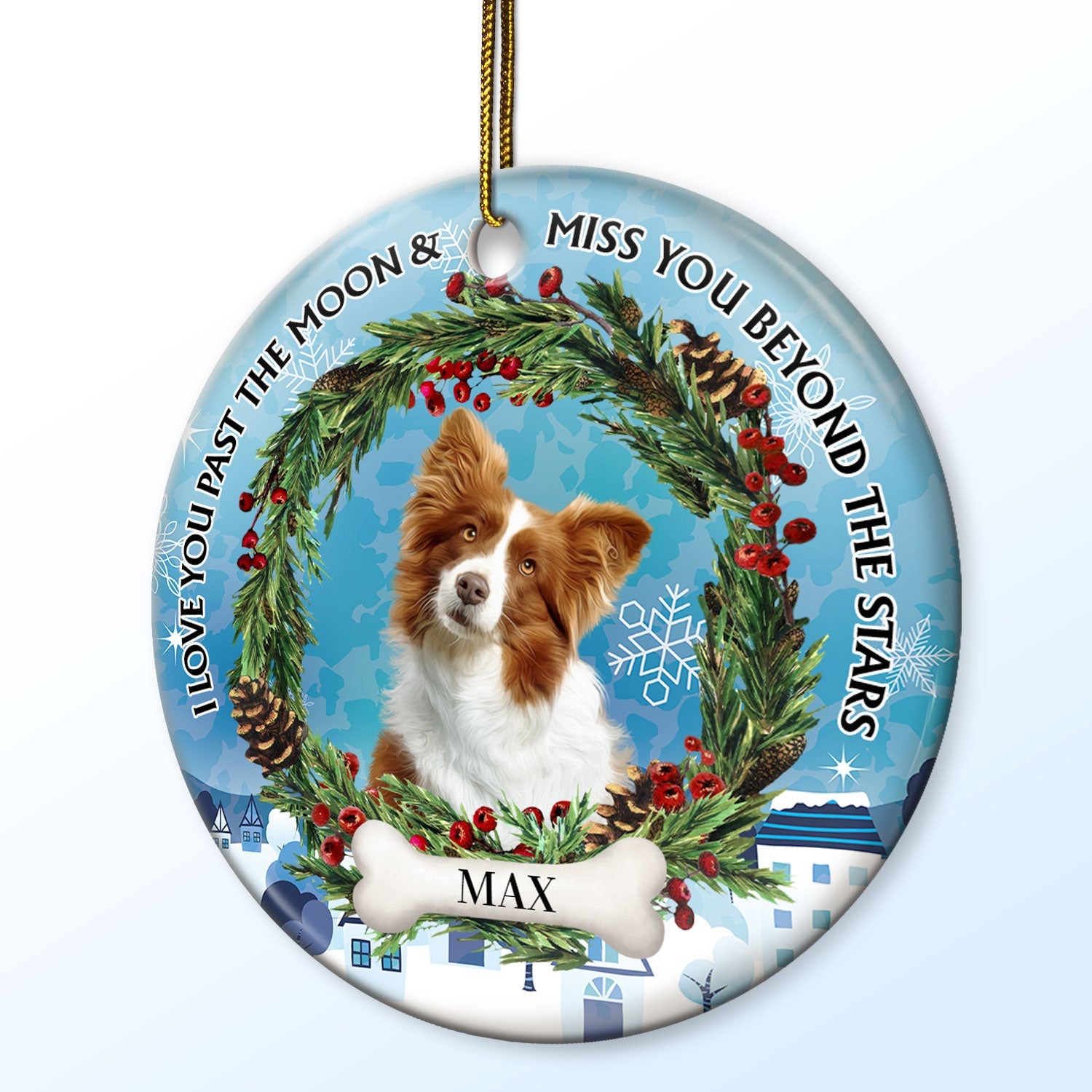 Custom Photo Dogs Cats If Love Could Have Saved You - Christmas Memorial Gift For Pet Lovers - Personalized Circle Ceramic Ornament ORNA1210