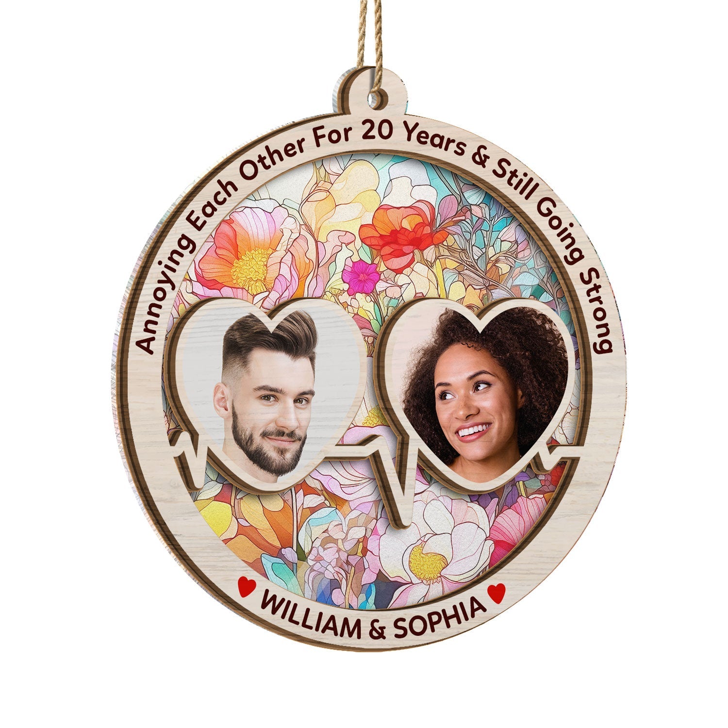 Custom Photo Annoying Each Other For Years - Christmas Gift For Couples, Spouse, Lover, Husband, Wife, Boyfriend, Girlfriend - Personalized Suncatcher Ornament ORNA1210
