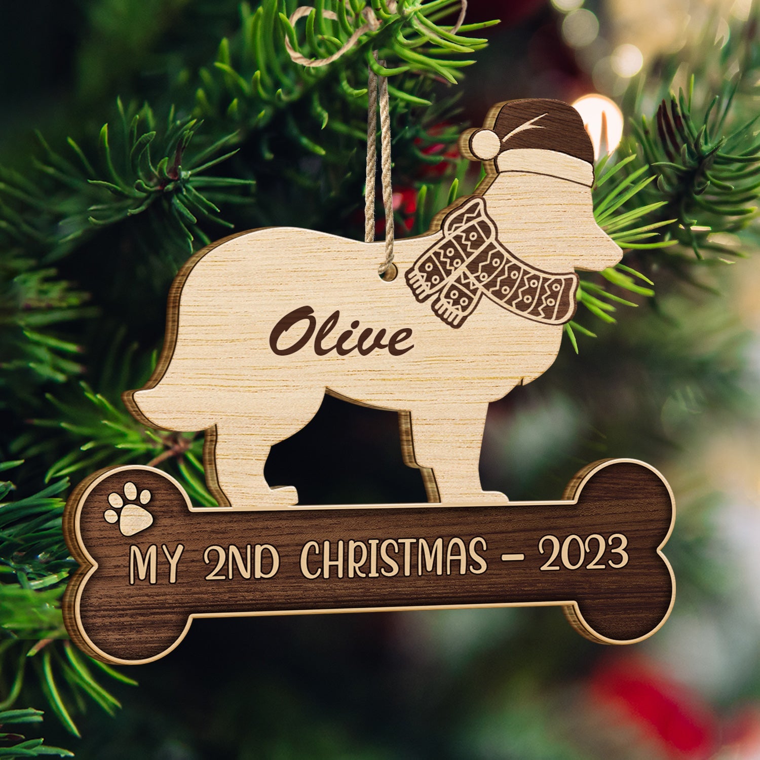 My 1st, 2nd, 3rd, 4th... Christmas 2023 - Xmas Gift For Dog Lovers, Pet Owners - Personalized Wooden Cutout Ornament ORNA1210
