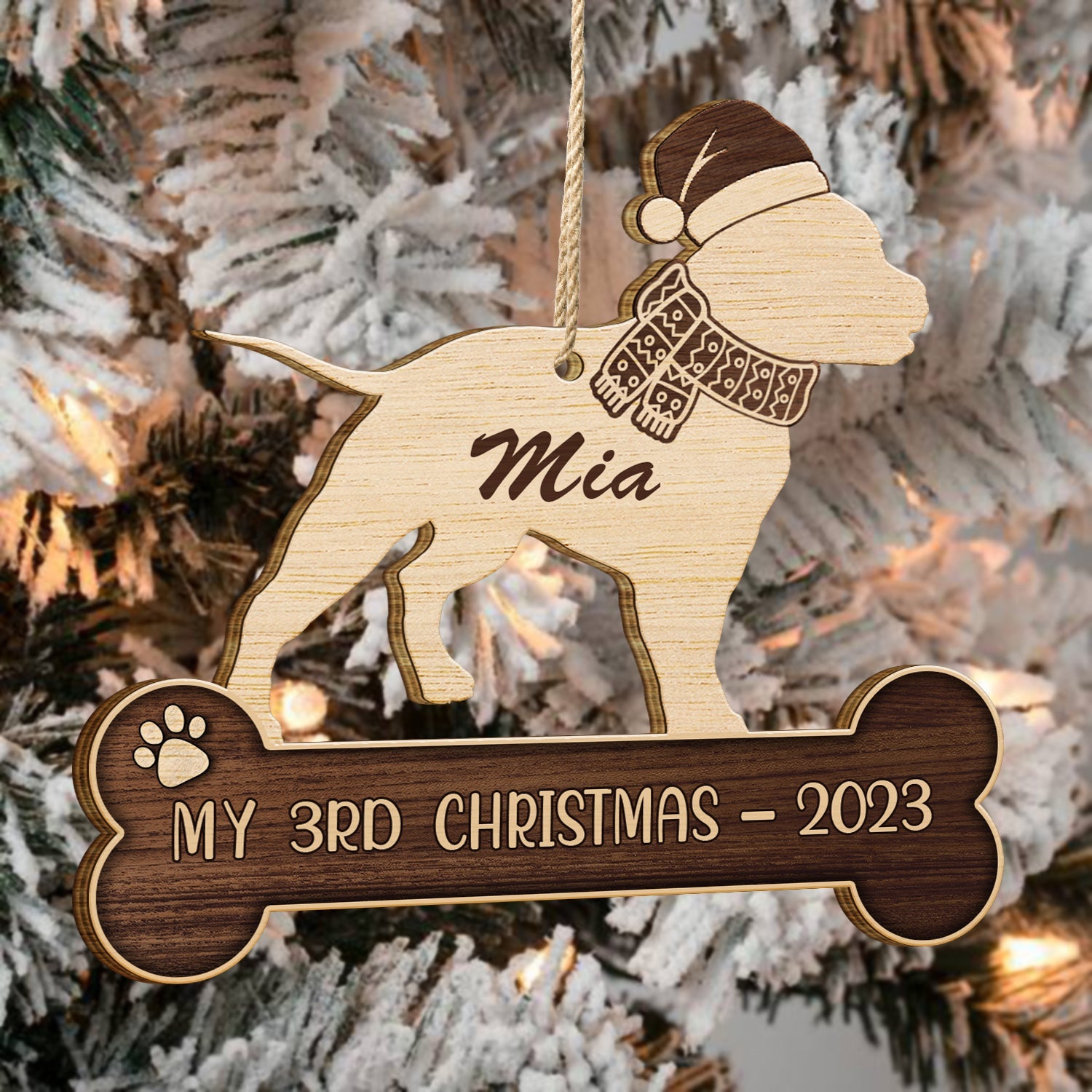 My 1st, 2nd, 3rd, 4th... Christmas 2023 - Xmas Gift For Dog Lovers, Pet Owners - Personalized Wooden Cutout Ornament ORNA1210