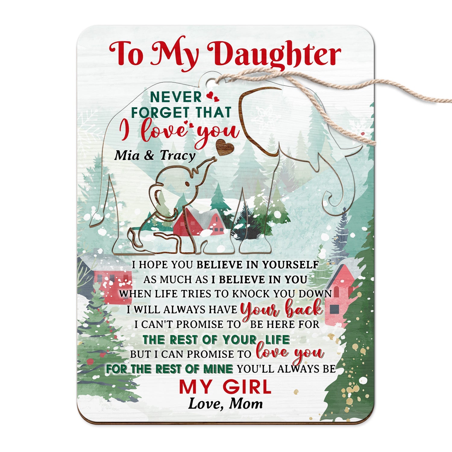 You'll Always Be My Baby - Christmas Gift For Daughter, Son From Mom, Dad - Personalized Wooden Card With Pop Out Ornament ORNA1210