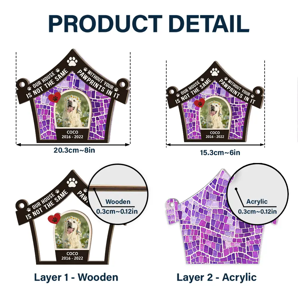 Custom Photo Our House Is Not The Same Without You - Personalized Window Hanging Suncatcher Ornament ORNA1210