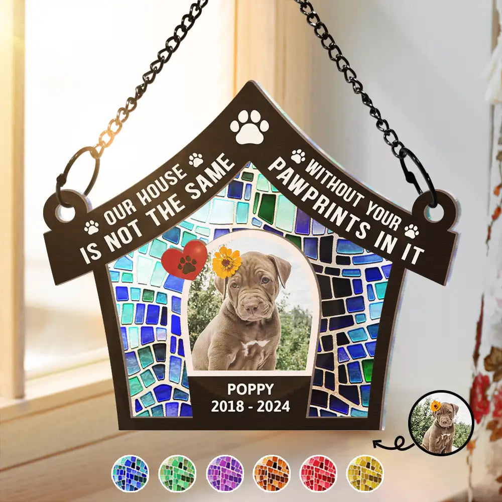 Custom Photo Our House Is Not The Same Without You - Personalized Window Hanging Suncatcher Ornament ORNA1210