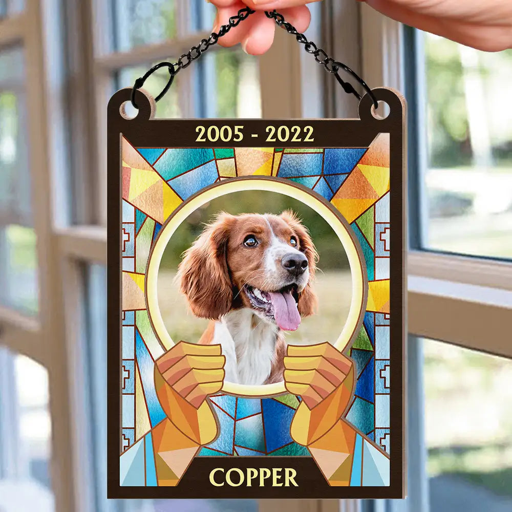 Custom Photo God Has You In His Arms - Personalized Window Hanging Suncatcher Ornament ORNA1210