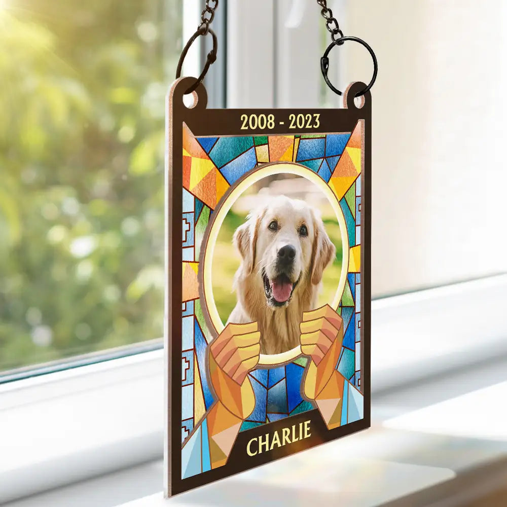 Custom Photo God Has You In His Arms - Personalized Window Hanging Suncatcher Ornament ORNA1210