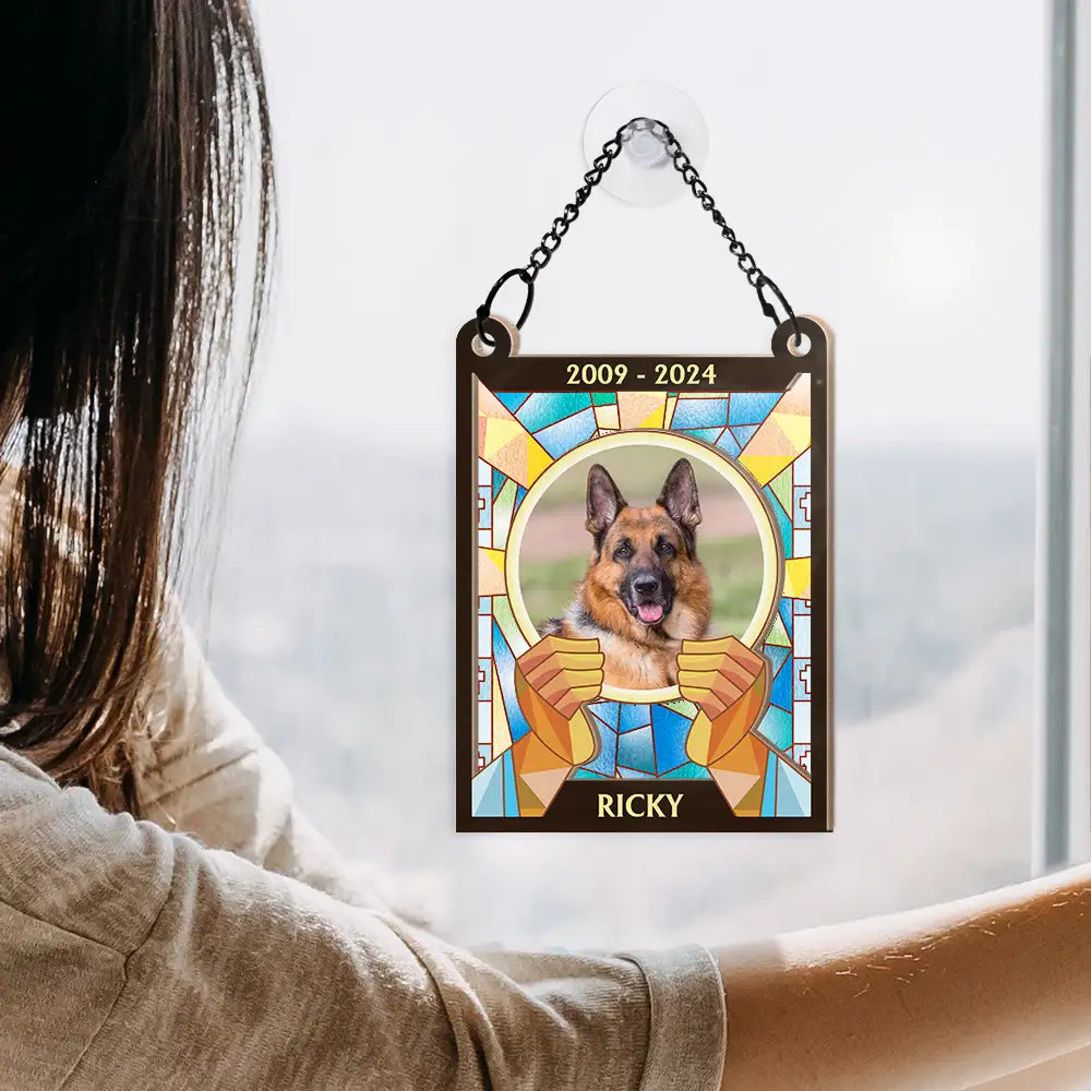Custom Photo God Has You In His Arms - Personalized Window Hanging Suncatcher Ornament ORNA1210