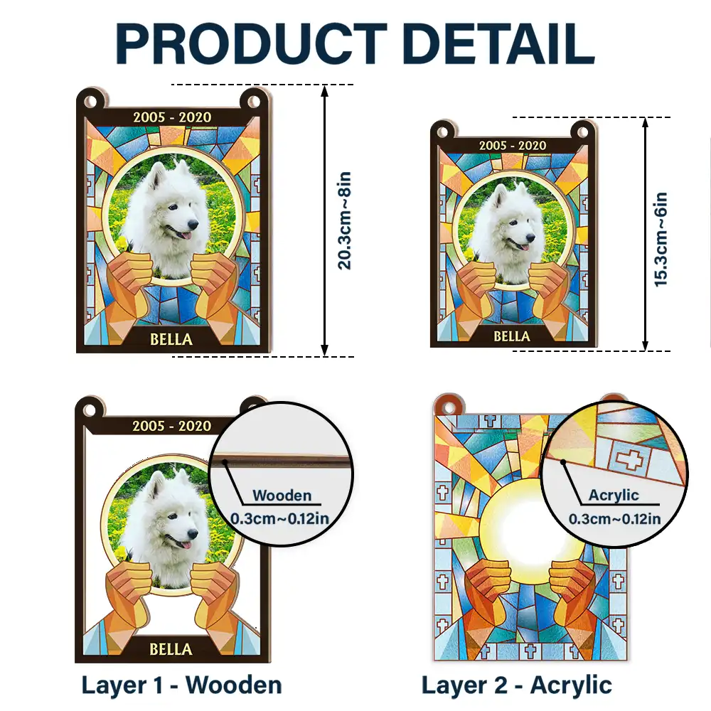 Custom Photo God Has You In His Arms - Personalized Window Hanging Suncatcher Ornament ORNA1210