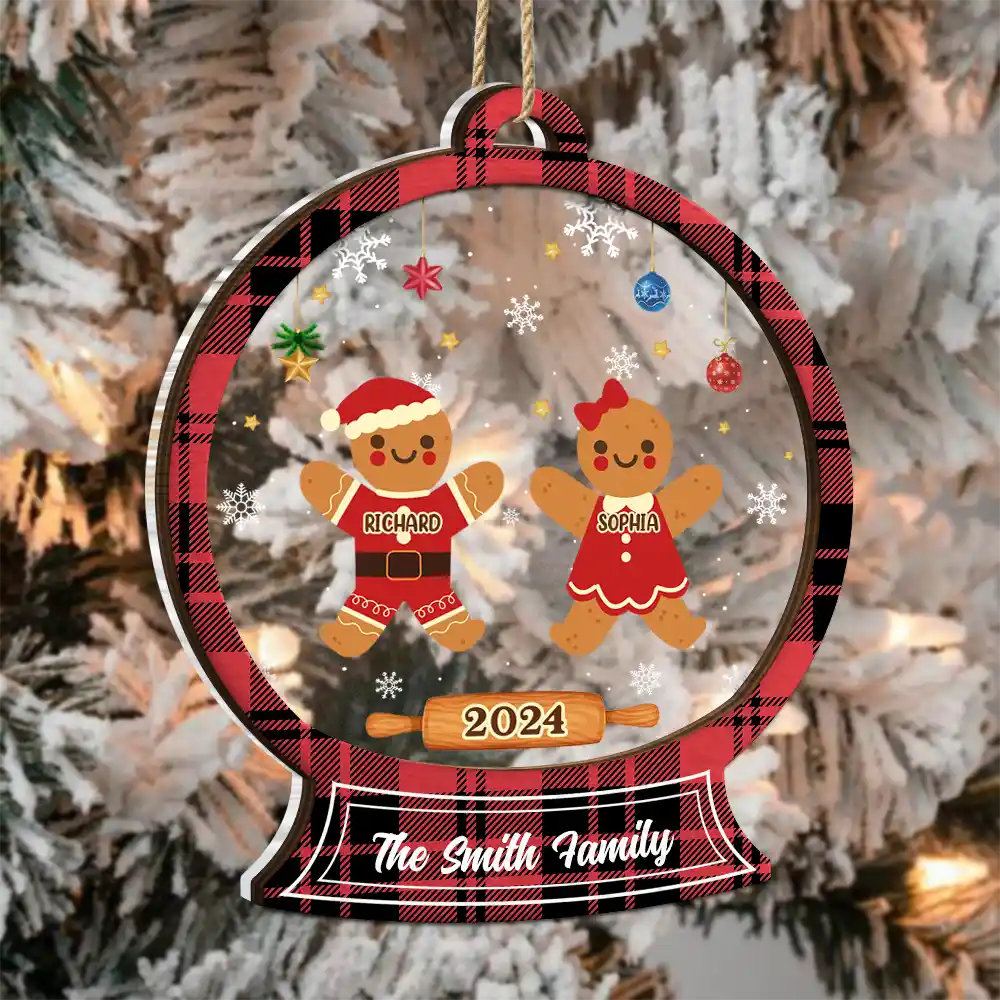 Christmas Cookies Gingerbread Family - Personalized 2-Layered Mix Ornament ORNA1210