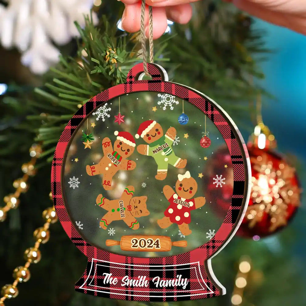 Christmas Cookies Gingerbread Family - Personalized 2-Layered Mix Ornament ORNA1210