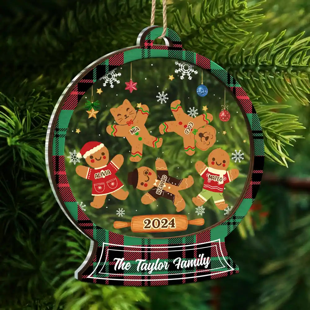 Christmas Cookies Gingerbread Family - Personalized 2-Layered Mix Ornament ORNA1210