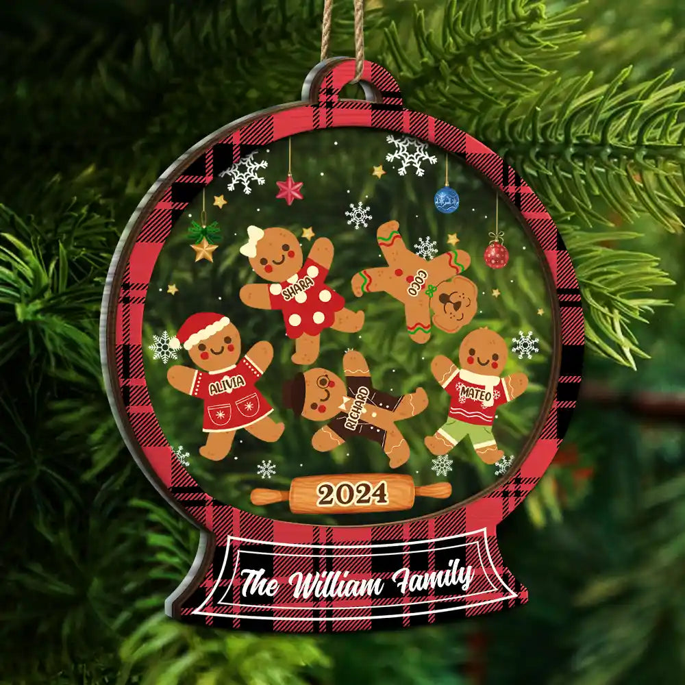 Christmas Cookies Gingerbread Family - Personalized 2-Layered Mix Ornament ORNA1210