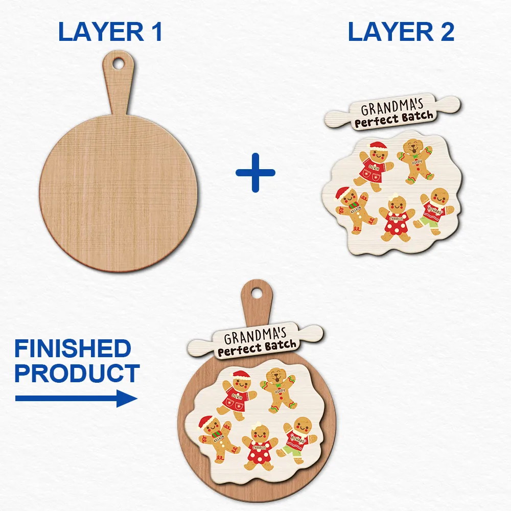 Grandma Grandpa Perfect Batch - Personalized 2-Layered Wooden Ornament ORNA1210
