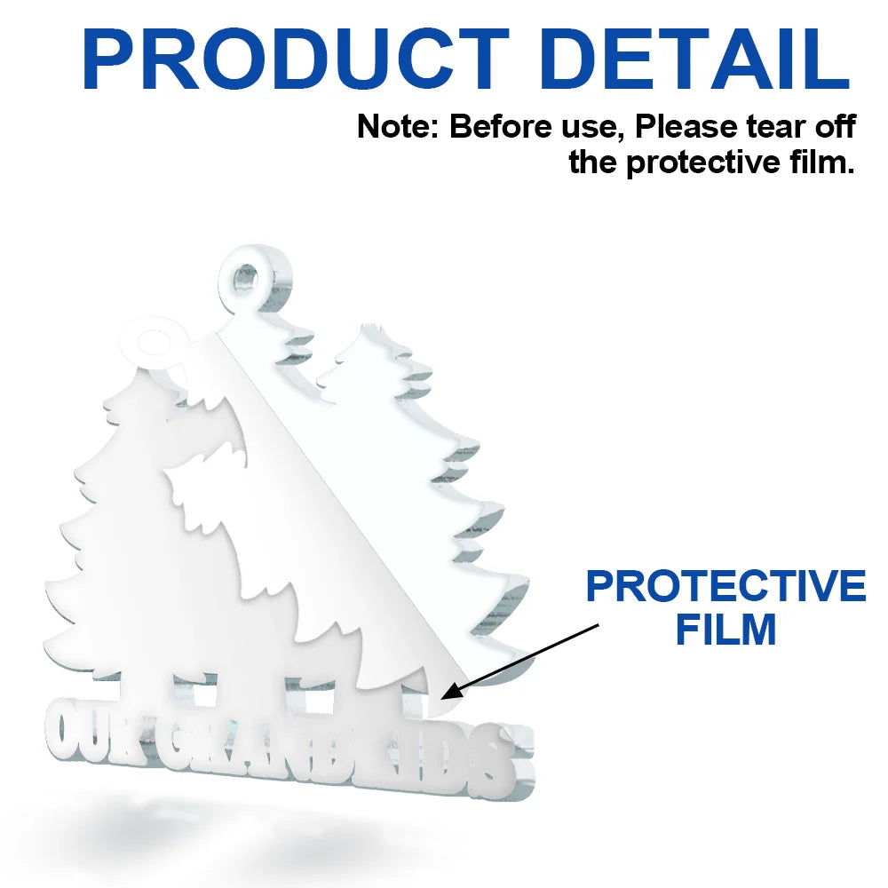 Custom Photo Our Grandkids Christmas Tree - Personalized Custom Shaped Acrylic Ornament ORNA1210