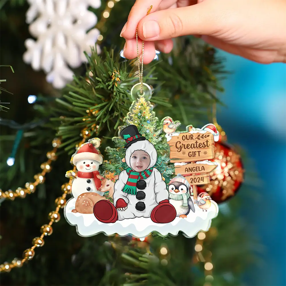 Custom Photo Our Greatest Gift - Personalized Custom Shaped Acrylic Ornament ORNA1210