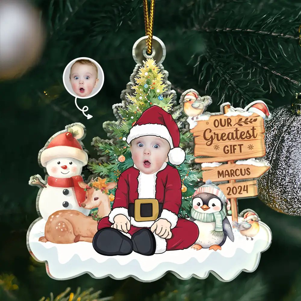 Custom Photo Our Greatest Gift - Personalized Custom Shaped Acrylic Ornament ORNA1210