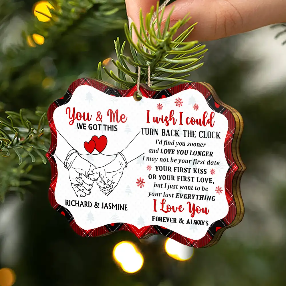 I Choose You To Do Life With Hand In Hand - Personalized Medallion Wooden Ornament ORNA1210