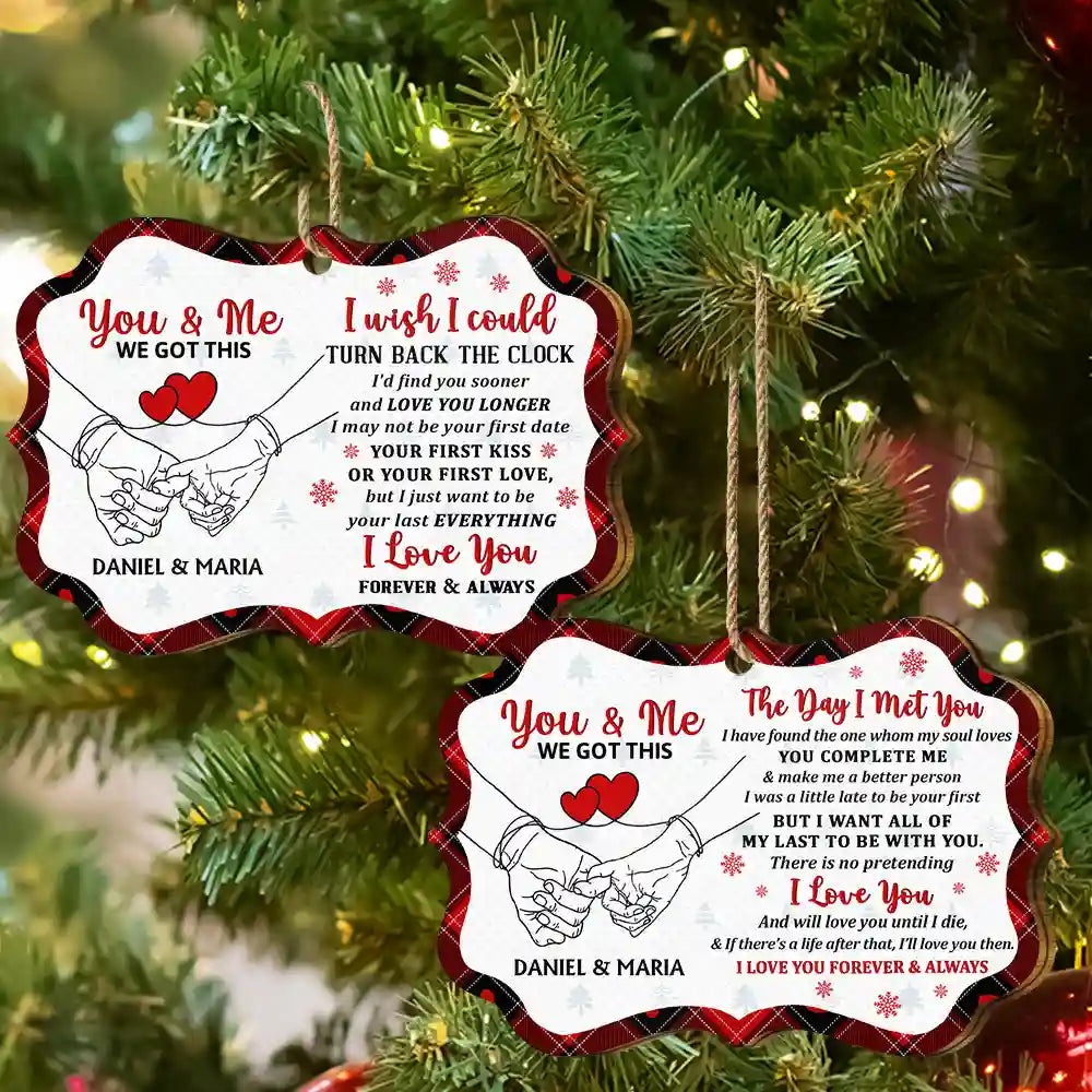 I Choose You To Do Life With Hand In Hand - Personalized Medallion Wooden Ornament ORNA1210