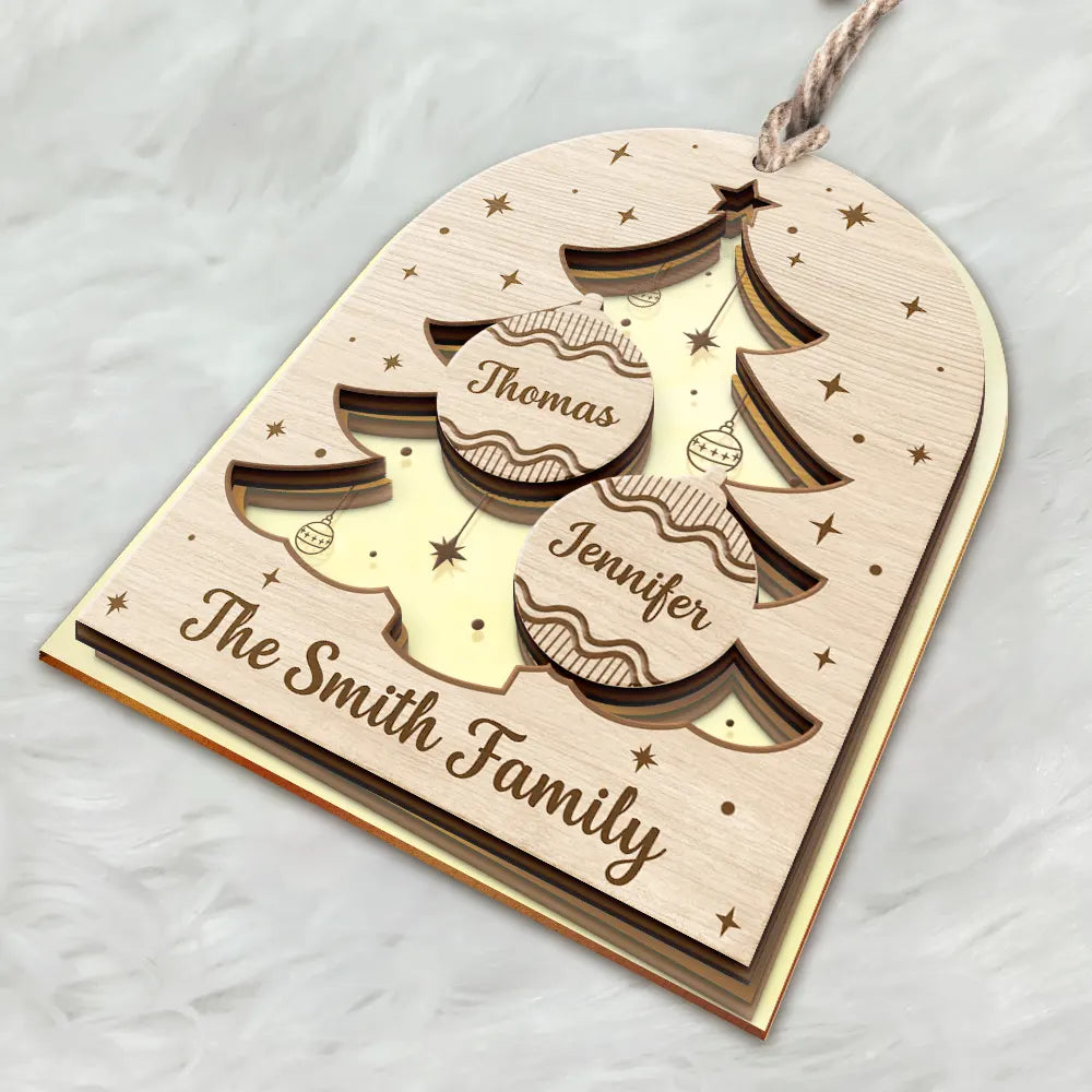 Christmas Family Tree - Personalized Mirror Ornament ORNA1210