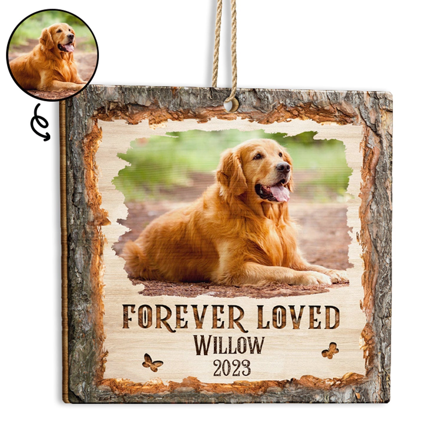 Christmas Custom Photo Memorial Forever Loved - Memorial Gift - Personalized Custom Shaped Wooden Ornament ORNA1210