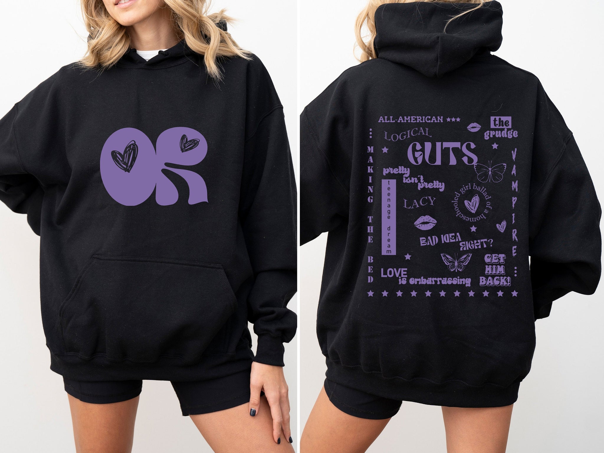 Two-sided Olivia Rodrigo Guts Tour 2024 Hoodie, The Guts World Tour 2024 Hoodie, Olivia Rodrigo Hoodie, Guts Tour 2024 5