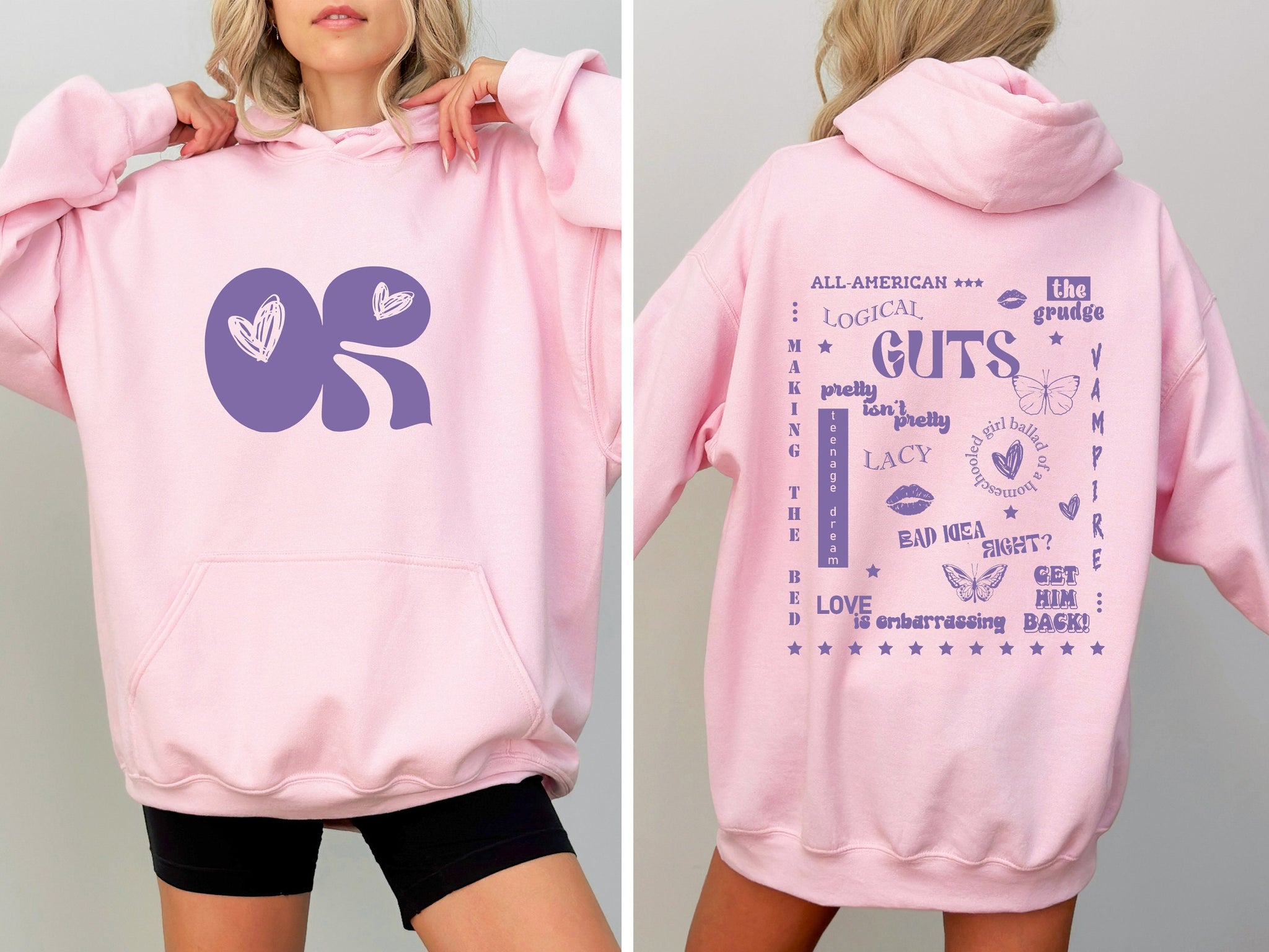 Two-sided Olivia Rodrigo Guts Tour 2024 Hoodie, The Guts World Tour 2024 Hoodie, Olivia Rodrigo Hoodie, Guts Tour 2024 5