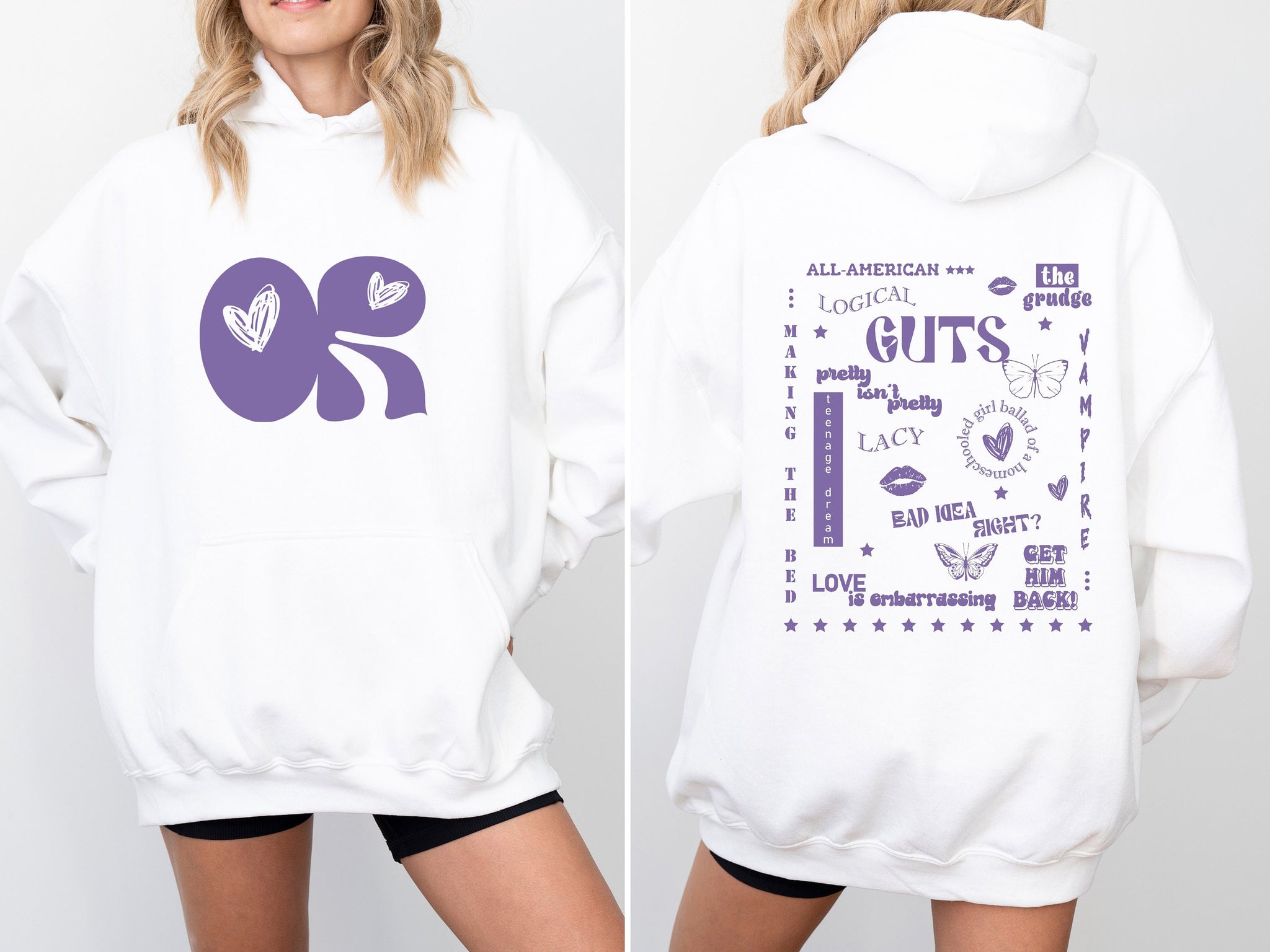 Two-sided Olivia Rodrigo Guts Tour 2024 Hoodie, The Guts World Tour 2024 Hoodie, Olivia Rodrigo Hoodie, Guts Tour 2024 5