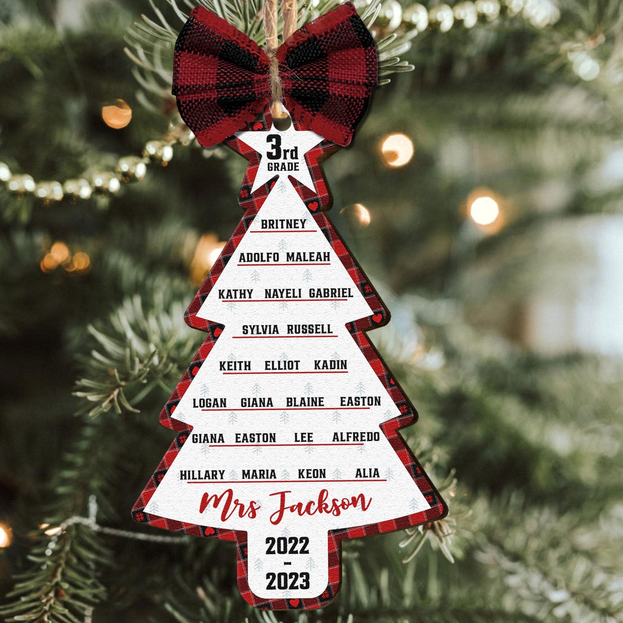 Teacher & Class List - Personalized Wooden Ornament ORN0810