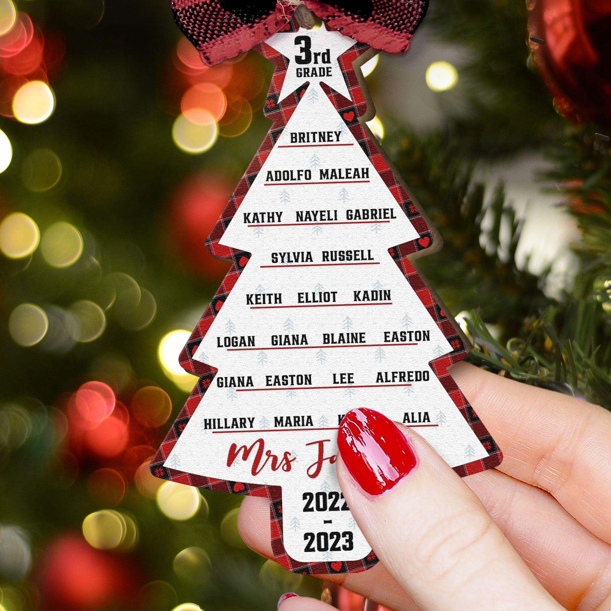 Teacher & Class List - Personalized Wooden Ornament ORNA1210