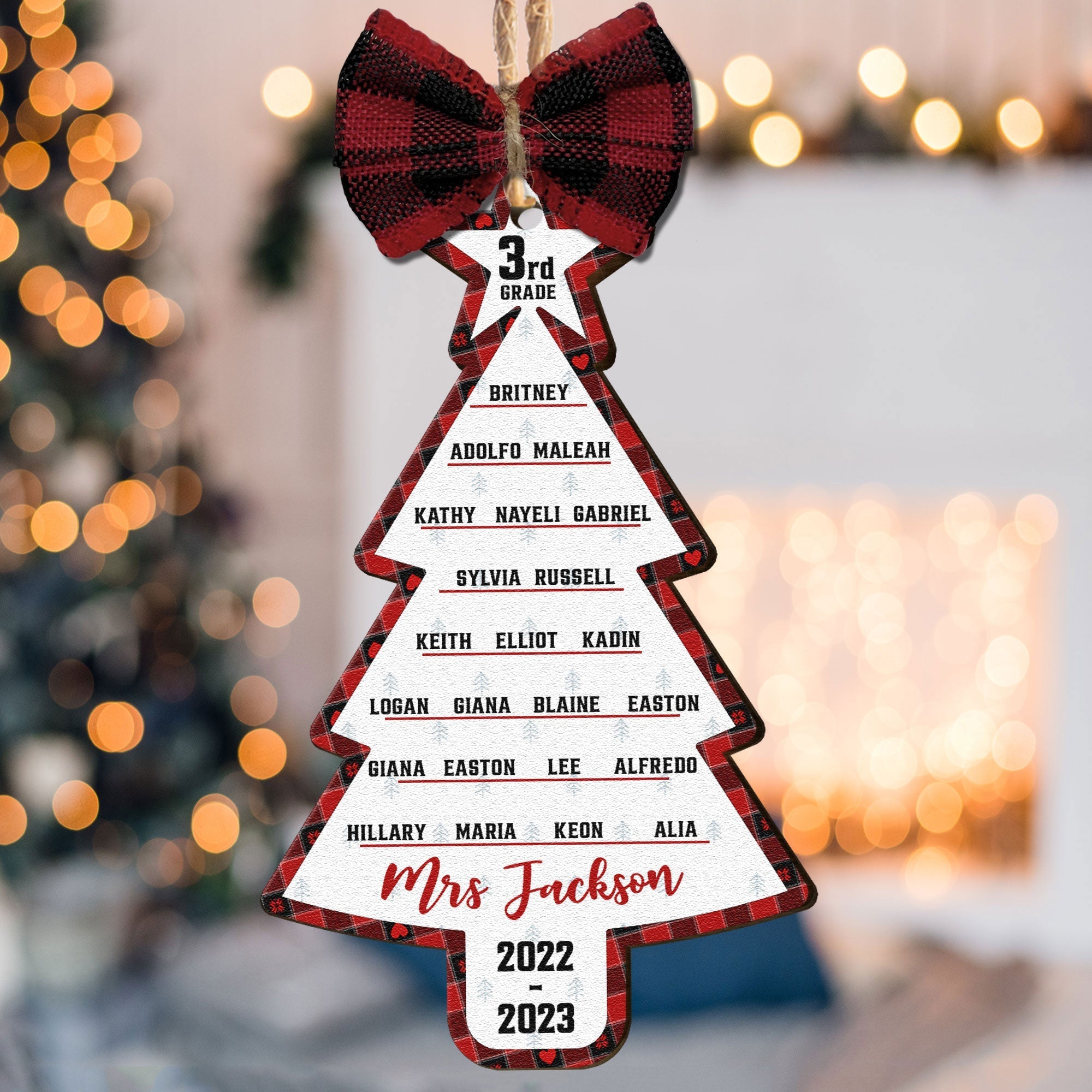 Teacher & Class List - Personalized Wooden Ornament ORN0810