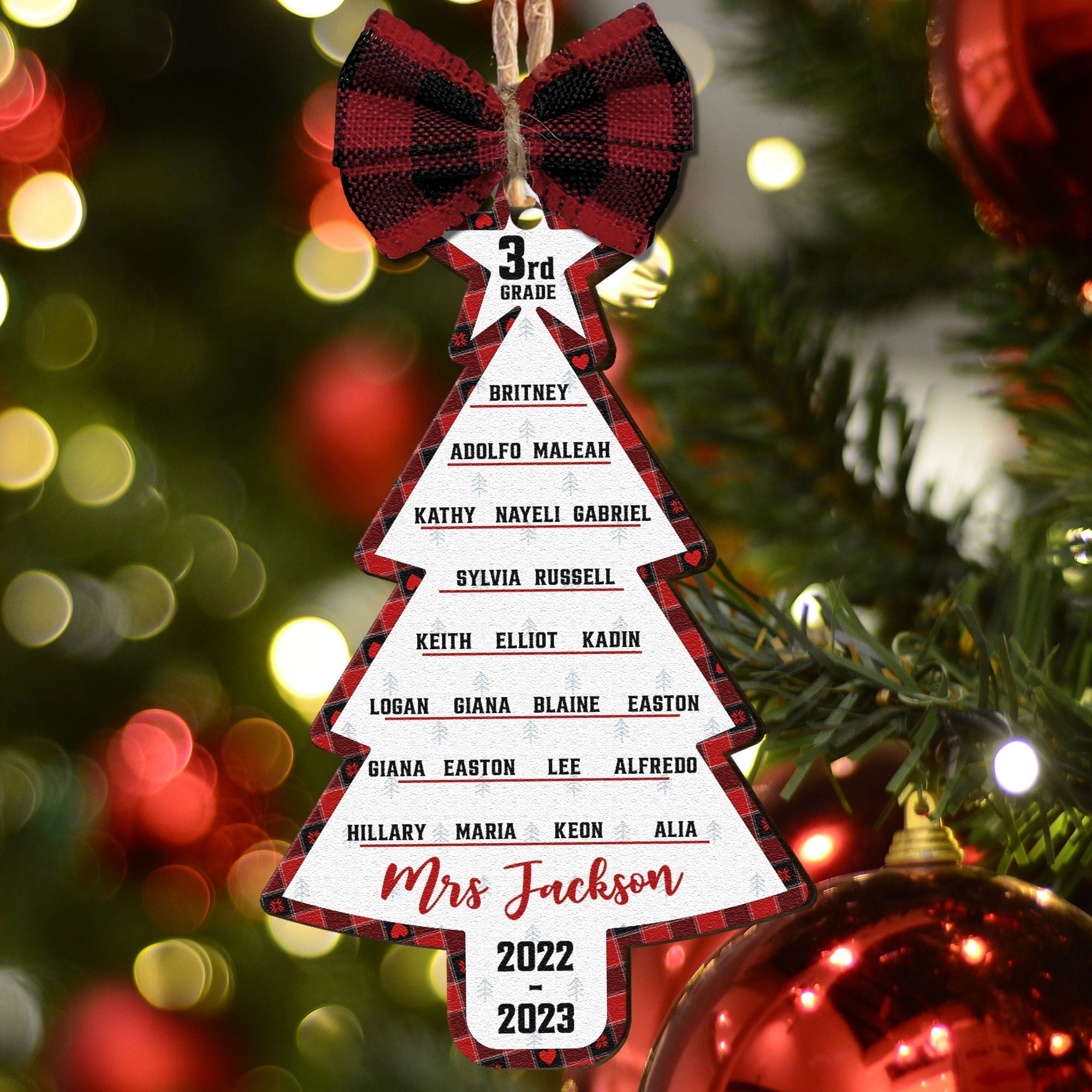 Teacher & Class List - Personalized Wooden Ornament ORN0810