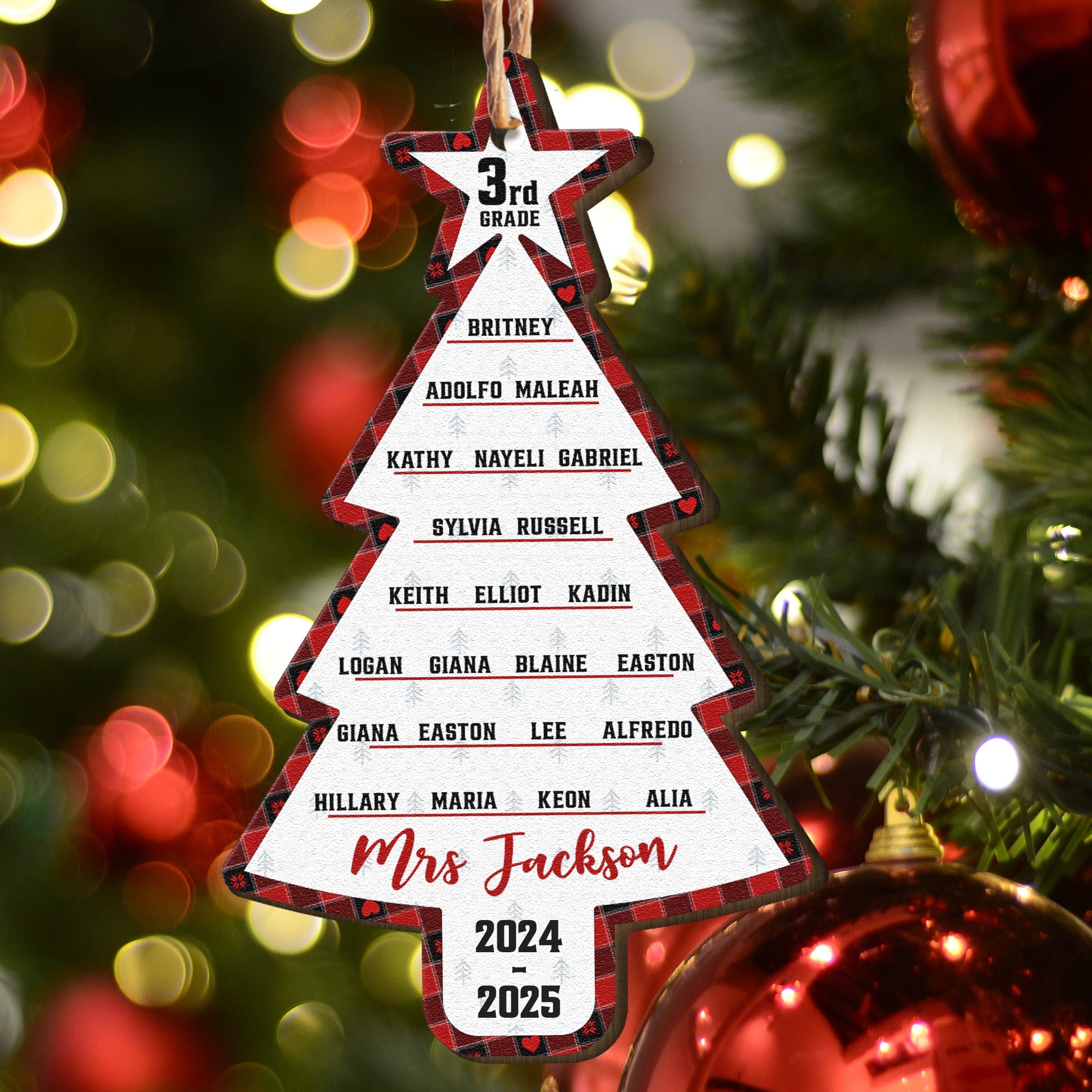 Teacher & Class List - Personalized Wooden Ornament ORN0810