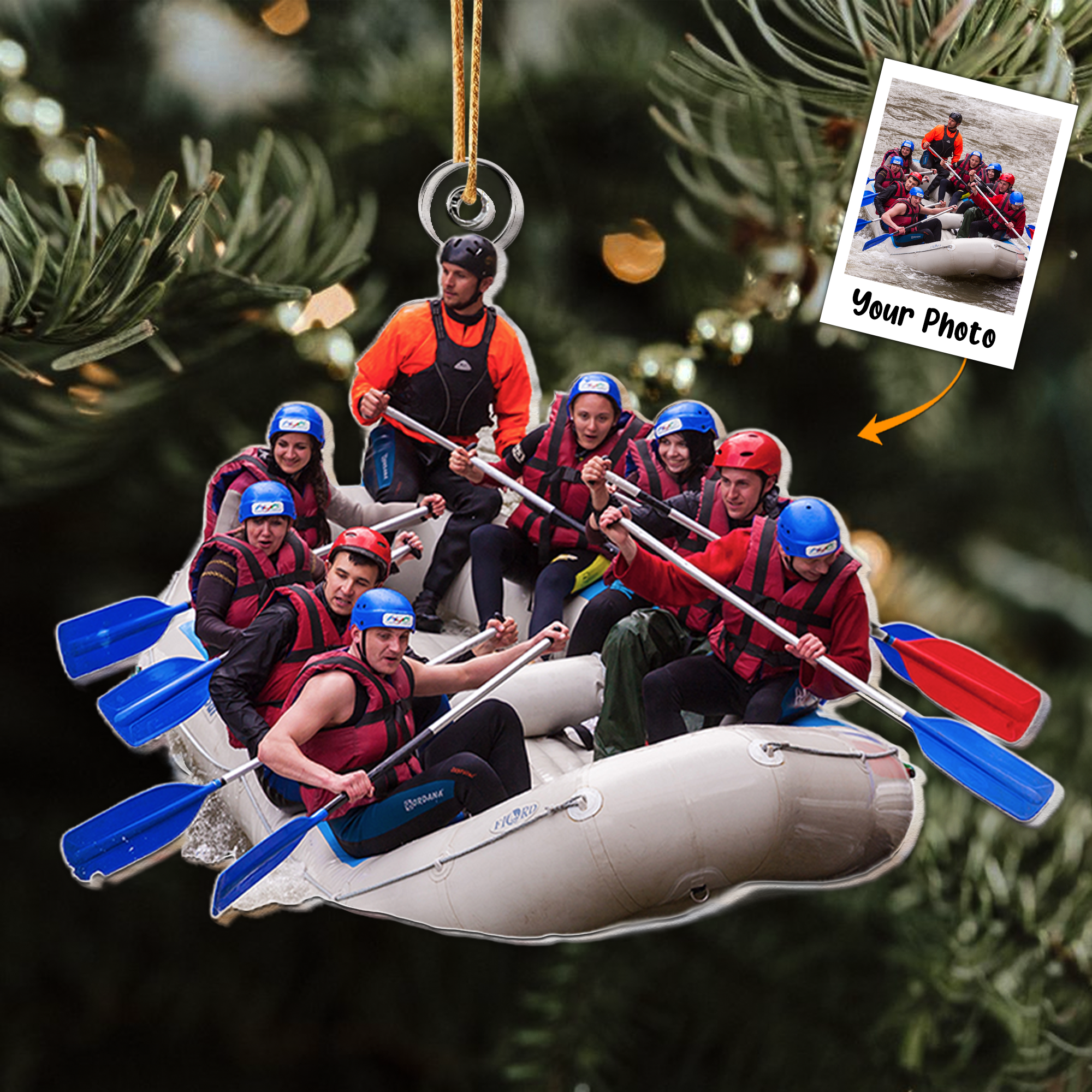 The Best Team To Go Rafting With - Personalized Acrylic Photo Ornament ORN0810