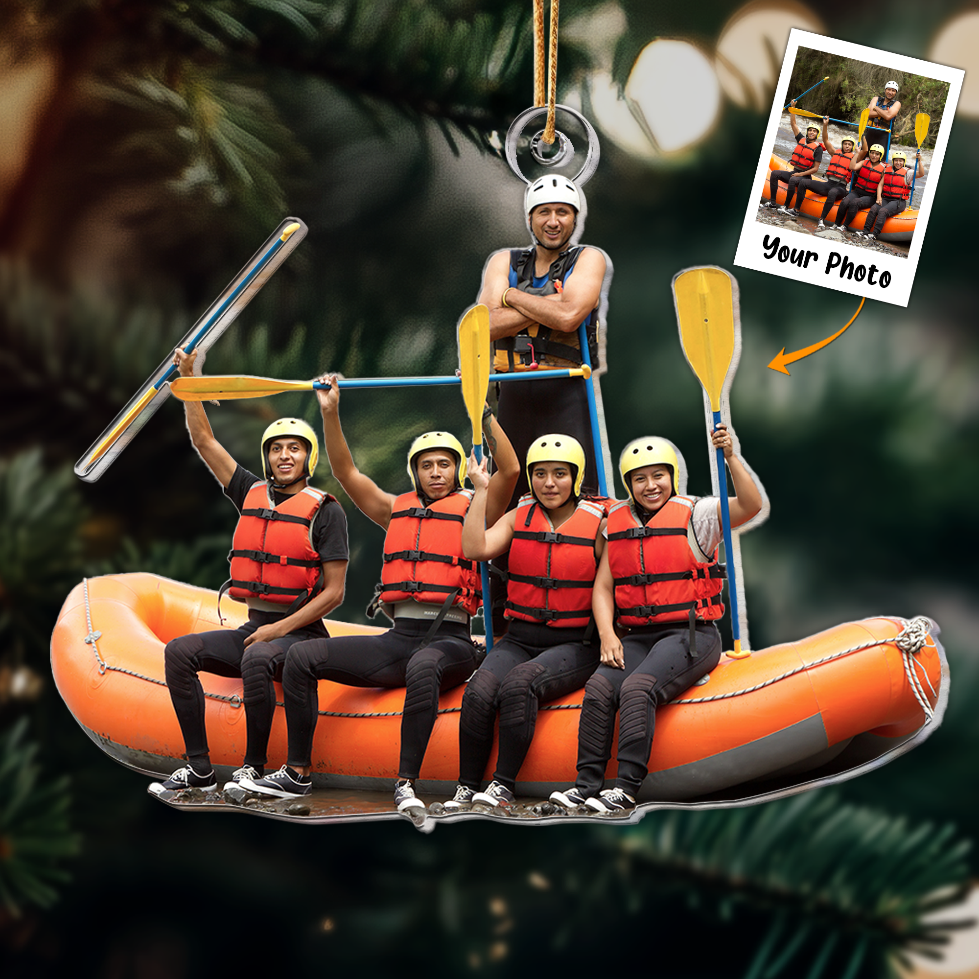 The Best Team To Go Rafting With - Personalized Acrylic Photo Ornament ORNA1210