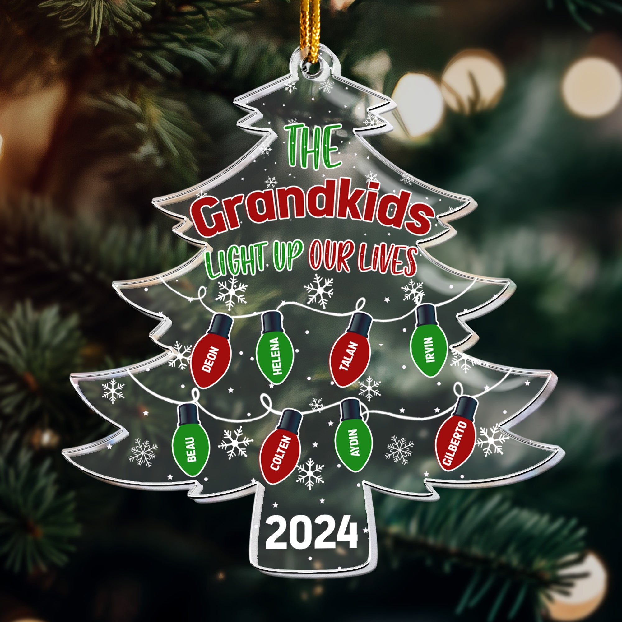 The Grandkids Light Up Our Lives - Personalized Acrylic Ornament ORNA1210