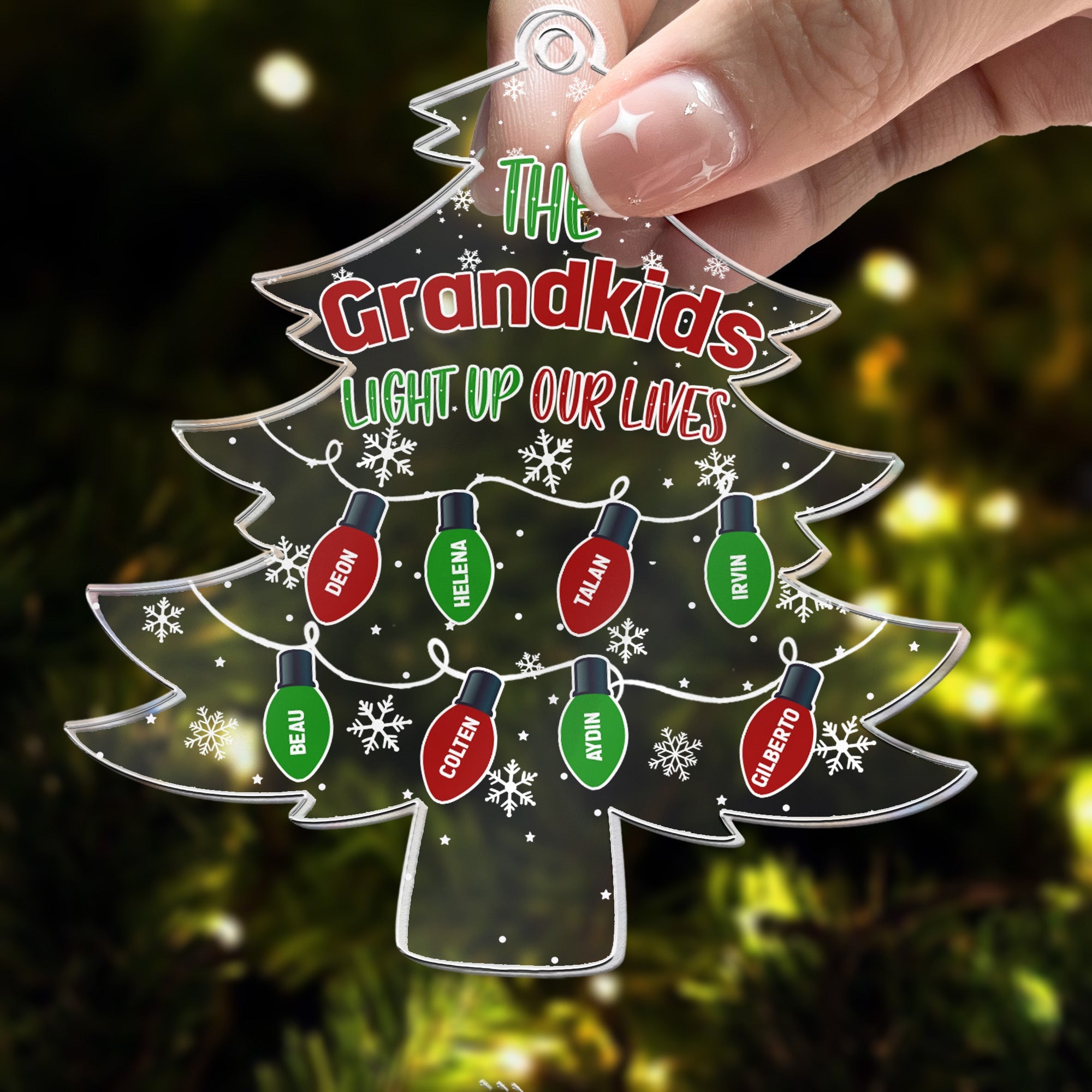 The Grandkids Light Up Our Lives - Personalized Acrylic Ornament ORN0810