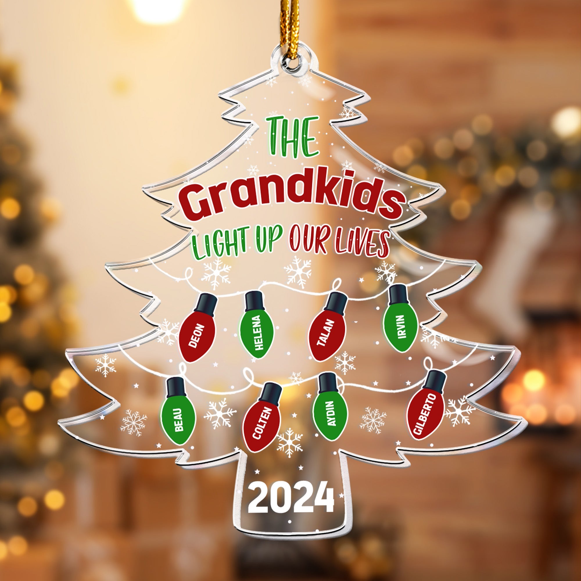 The Grandkids Light Up Our Lives - Personalized Acrylic Ornament ORN0810