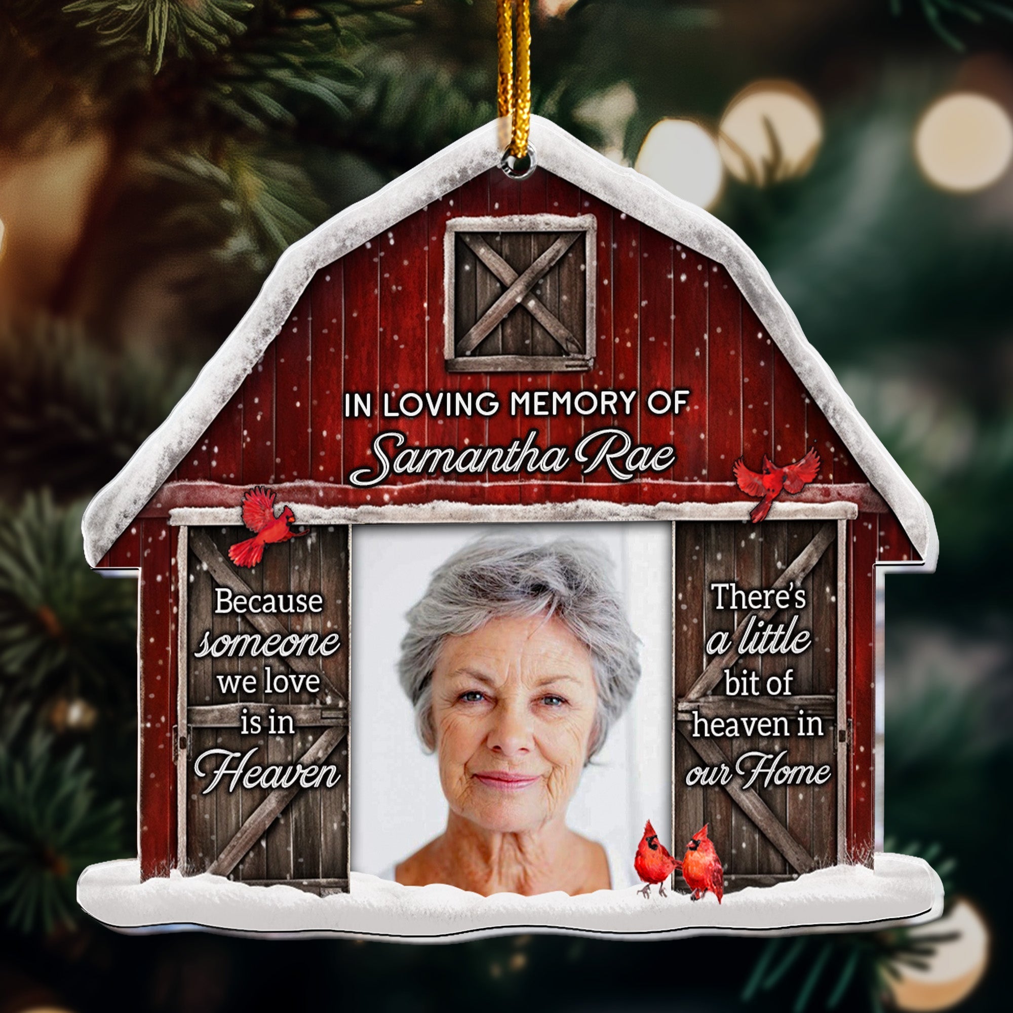 There Is A Little Bit Of Heaven In Our Home - Personalized Acrylic Photo Ornament ORNA1210