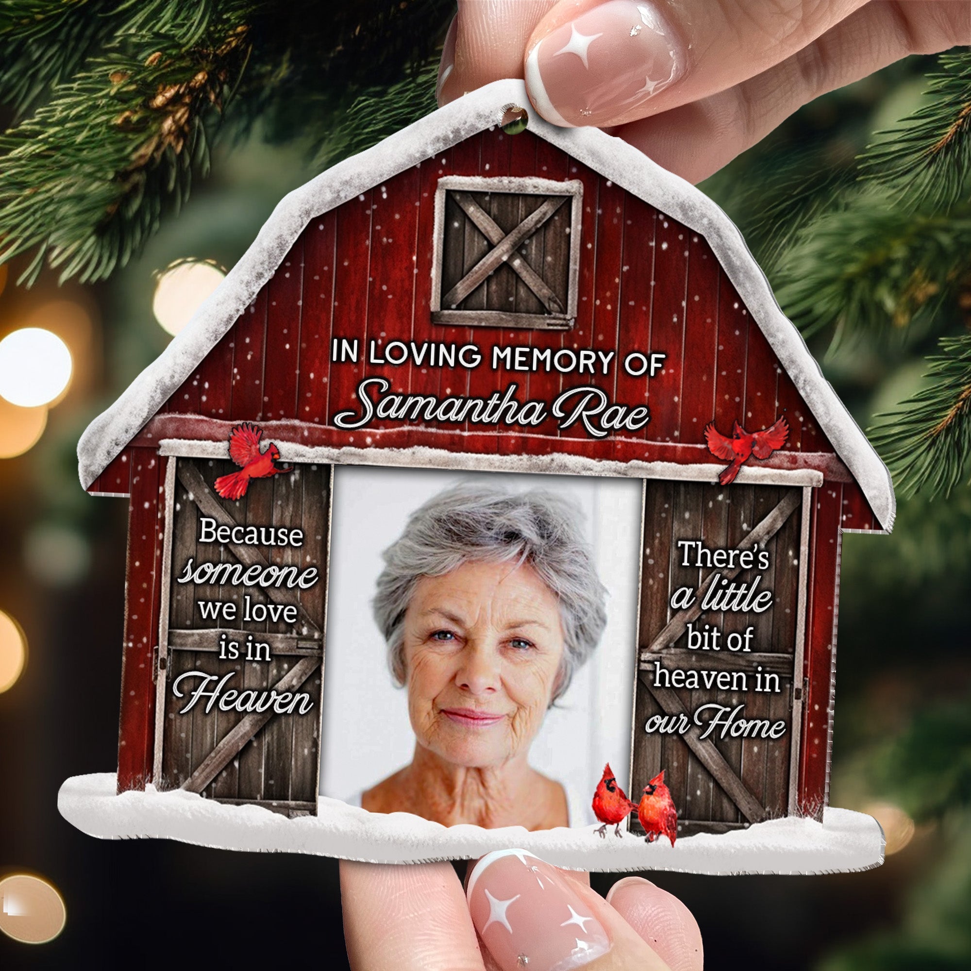 There Is A Little Bit Of Heaven In Our Home - Personalized Acrylic Photo Ornament ORNA1210