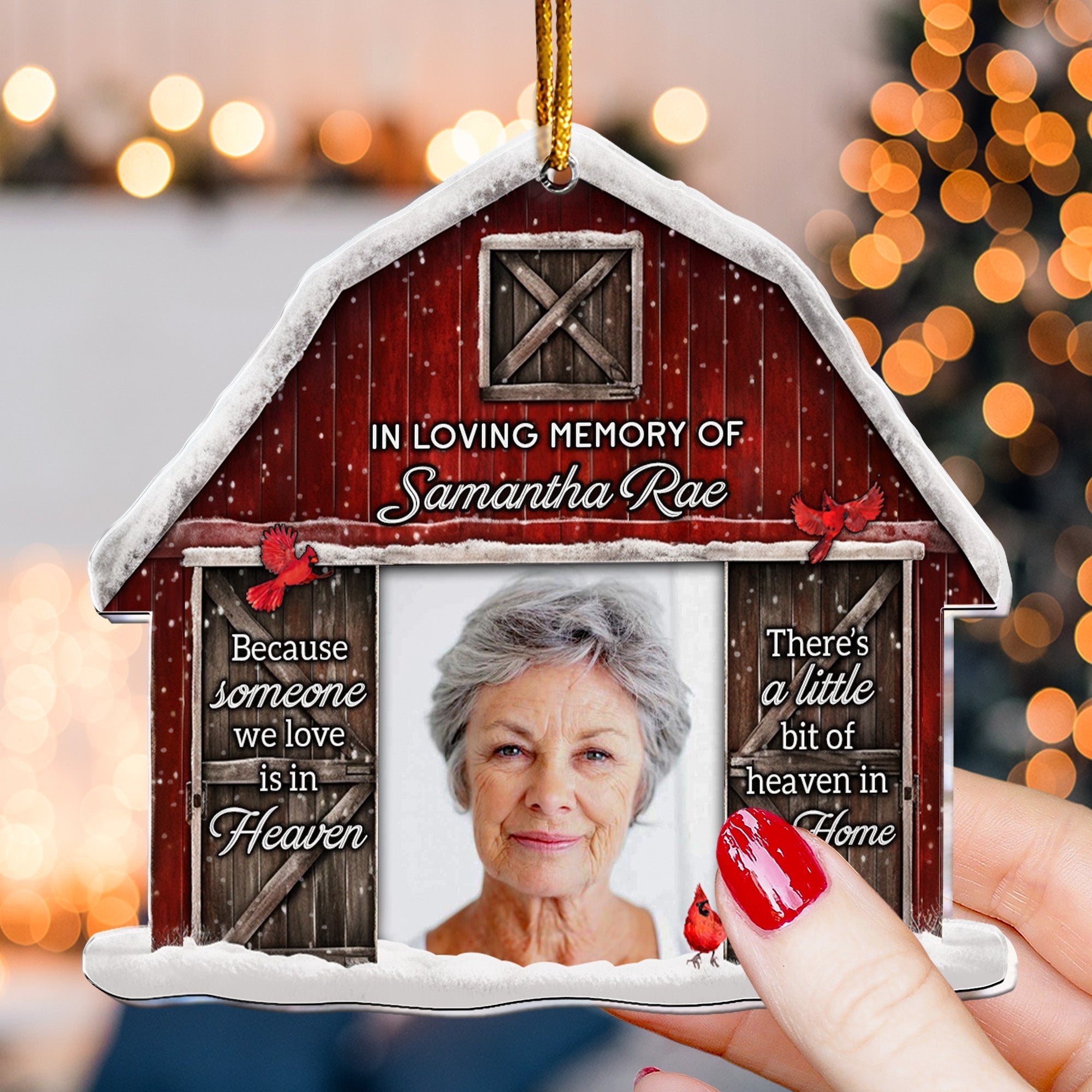 There Is A Little Bit Of Heaven In Our Home - Personalized Acrylic Photo Ornament ORN0810