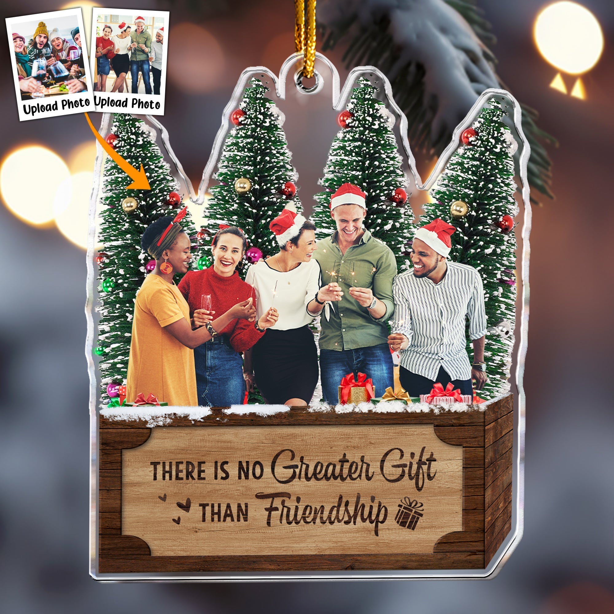 There Is No Greater Gift Than Friendship - Personalized Friends Photo Ornament ORNA1210