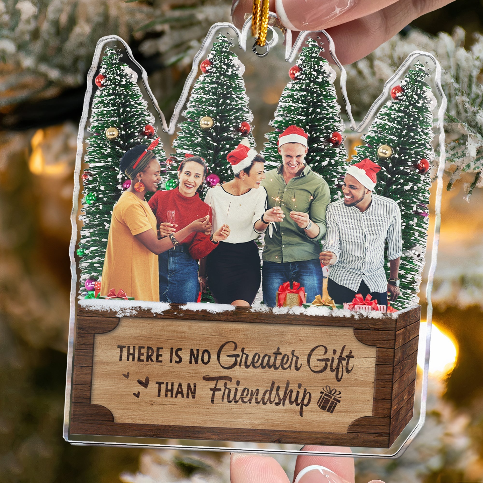 There Is No Greater Gift Than Friendship - Personalized Friends Photo Ornament ORN0810