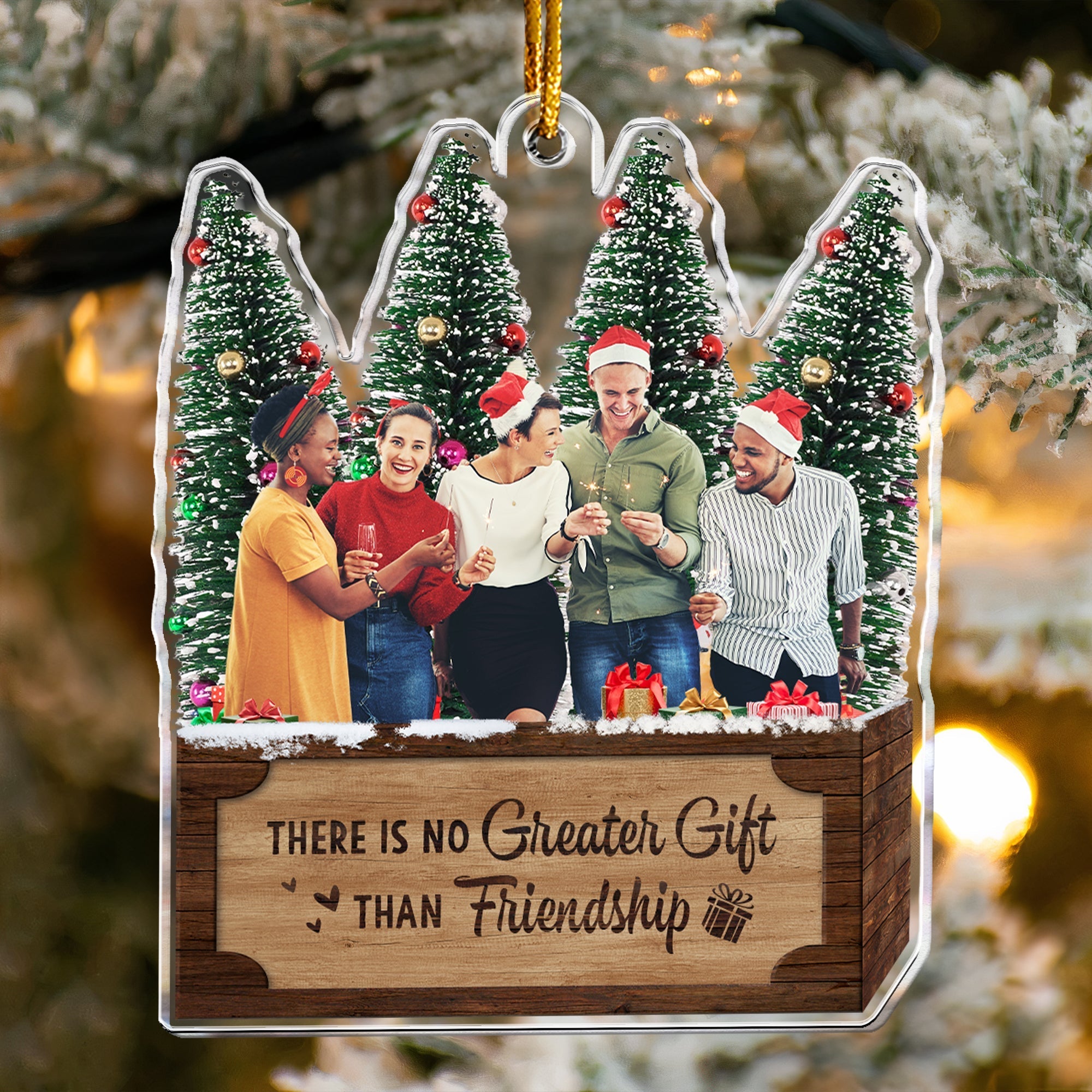 There Is No Greater Gift Than Friendship - Personalized Friends Photo Ornament ORNA1210