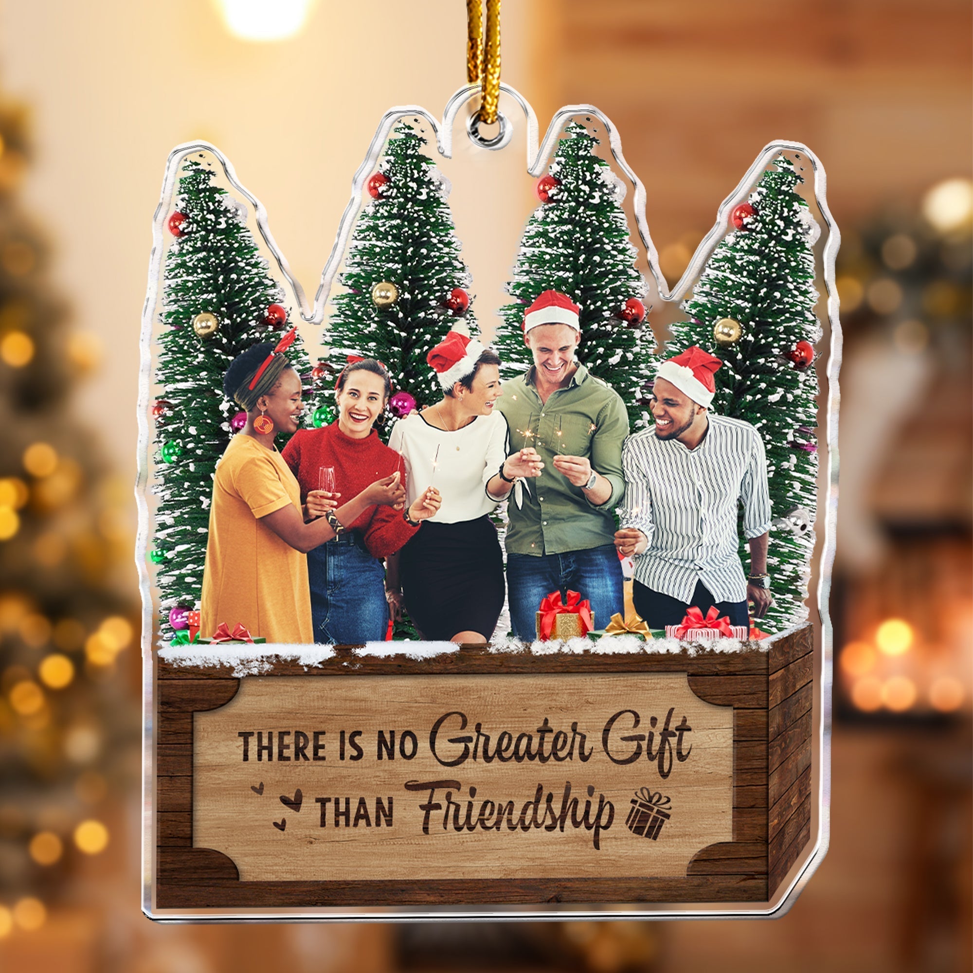 There Is No Greater Gift Than Friendship Ver 2 - Personalized Friends Photo Ornament ORN0810