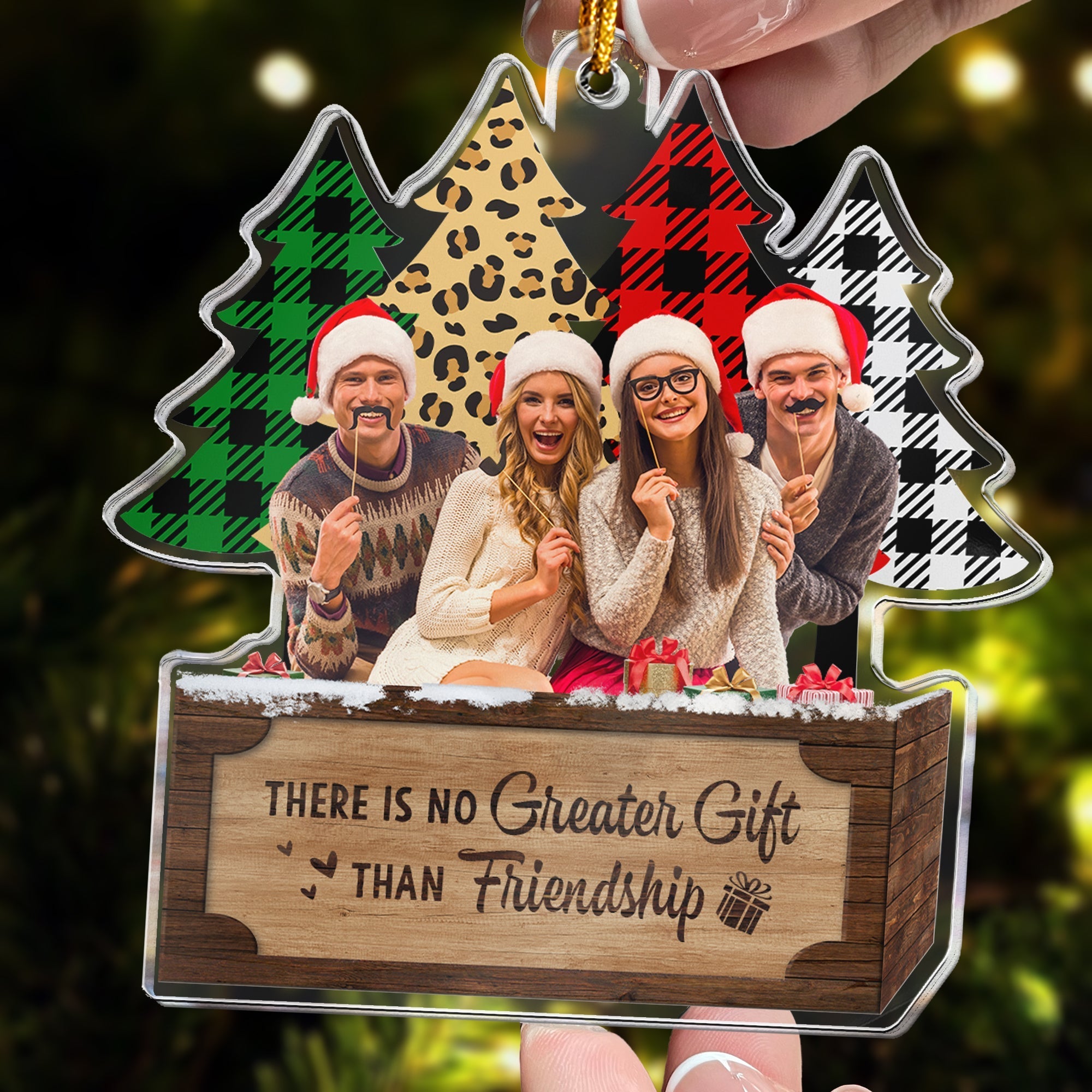 There's No Greater Gift Than Friendship - Personalized Acrylic Photo Ornament ORN0810