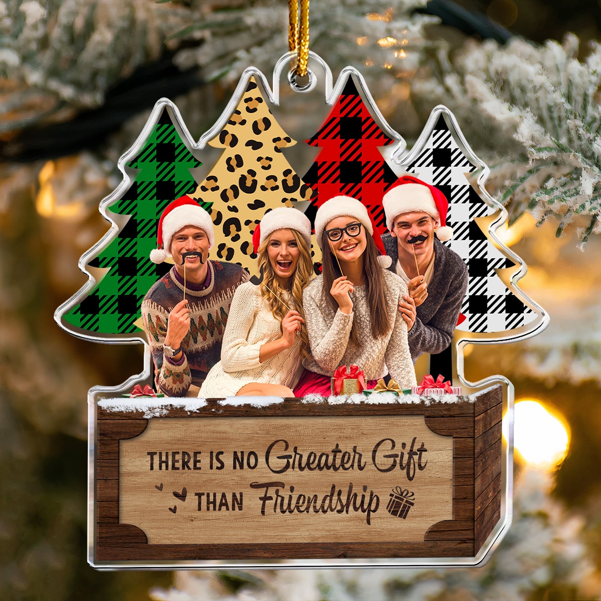 There's No Greater Gift Than Friendship - Personalized Acrylic Photo Ornament ORNA1210