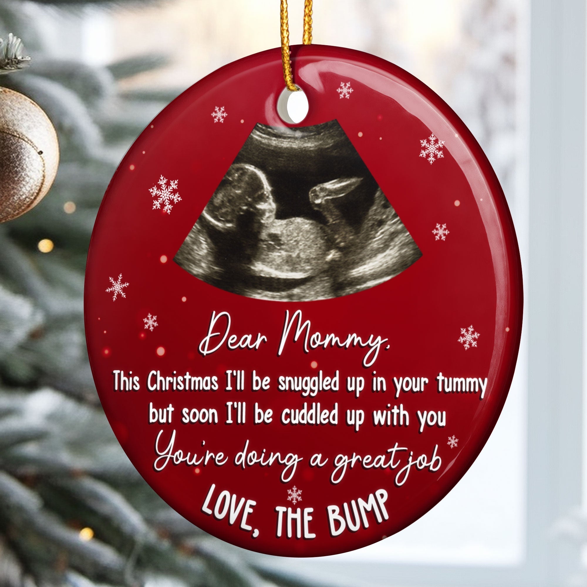 This Christmas I'll Be Snuggled - Personalized Photo Ceramic Ornament 1 ORN0810