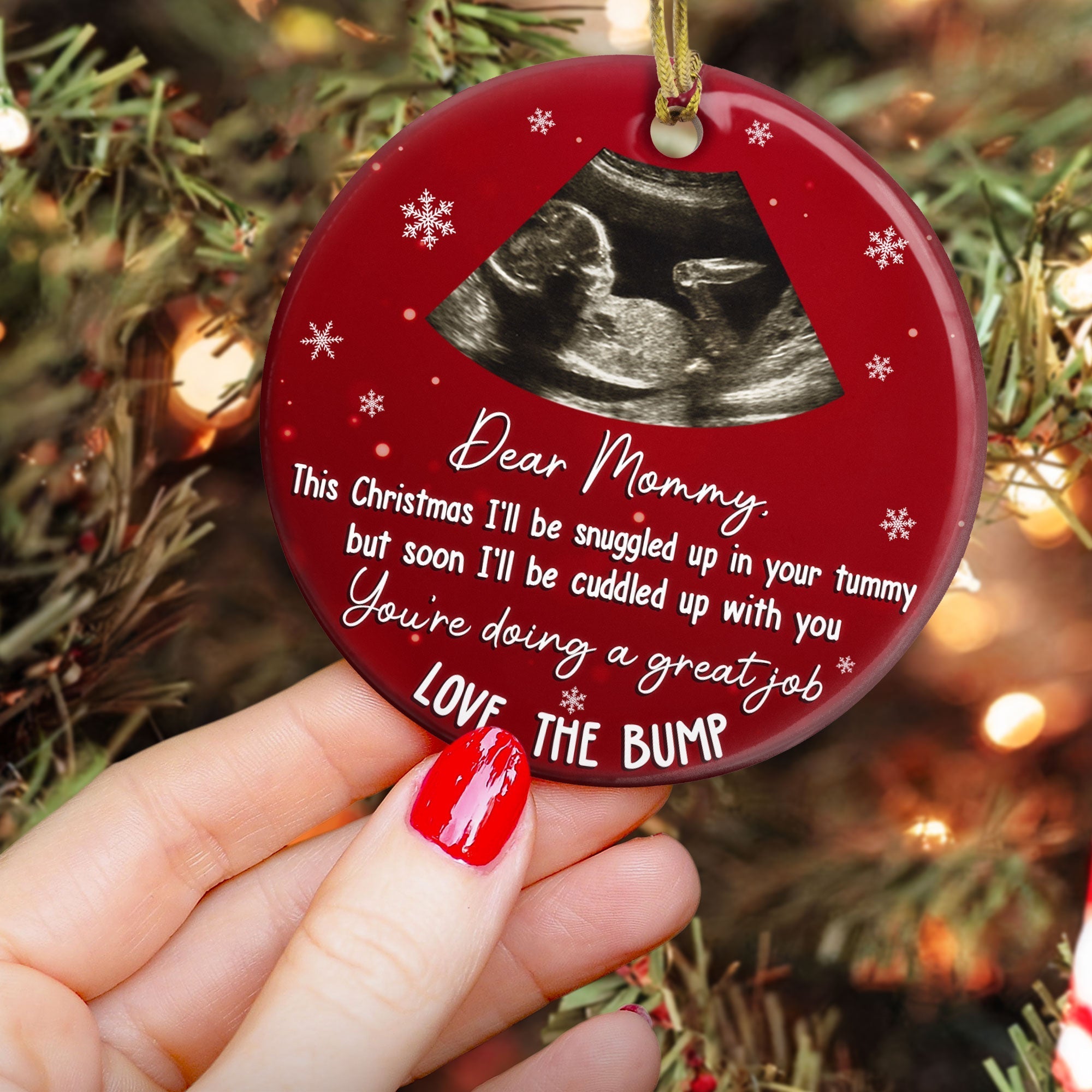 This Christmas I'll Be Snuggled - Personalized Photo Ceramic Ornament 1 ORN0810