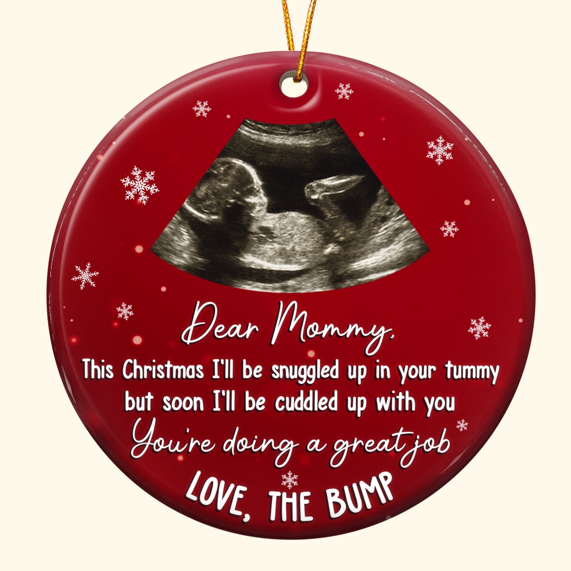 This Christmas I'll Be Snuggled - Personalized Photo Ceramic Ornament 1 ORN0810